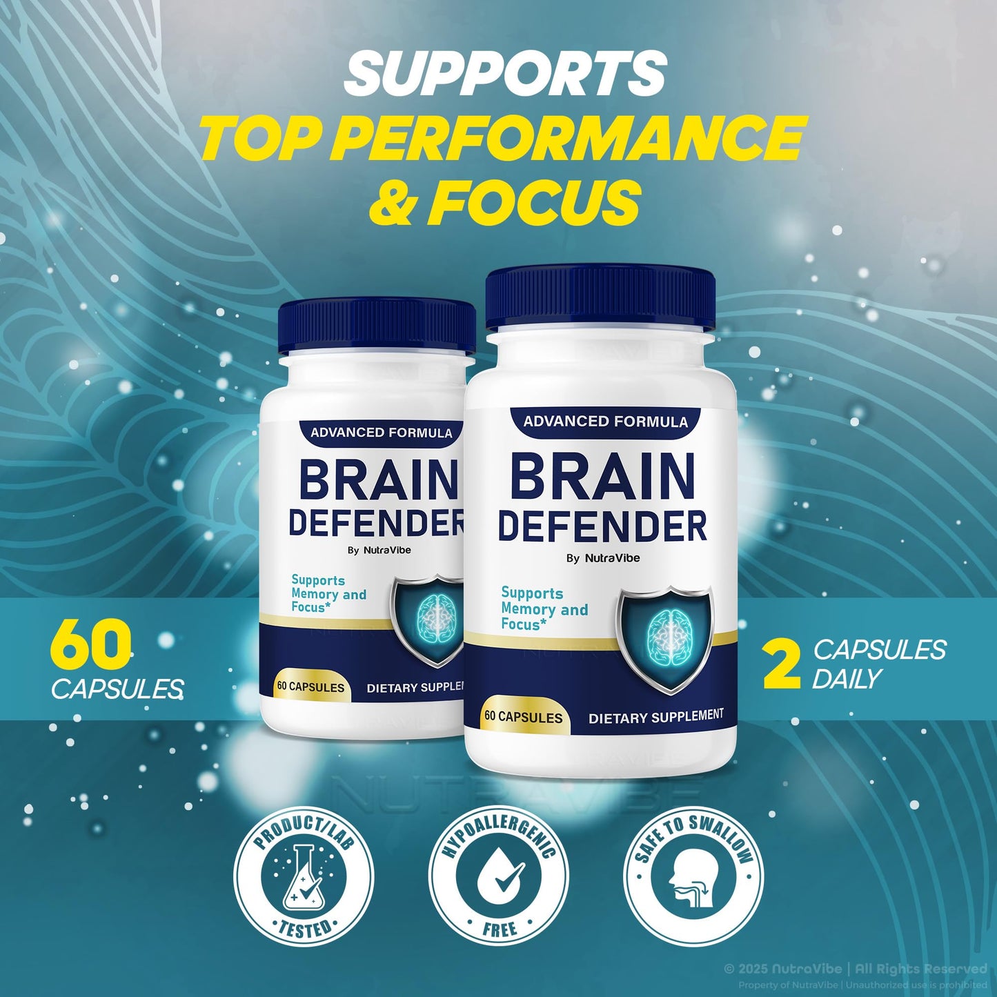 NutraVibe Brain Defender Capsule, 60 Capsules