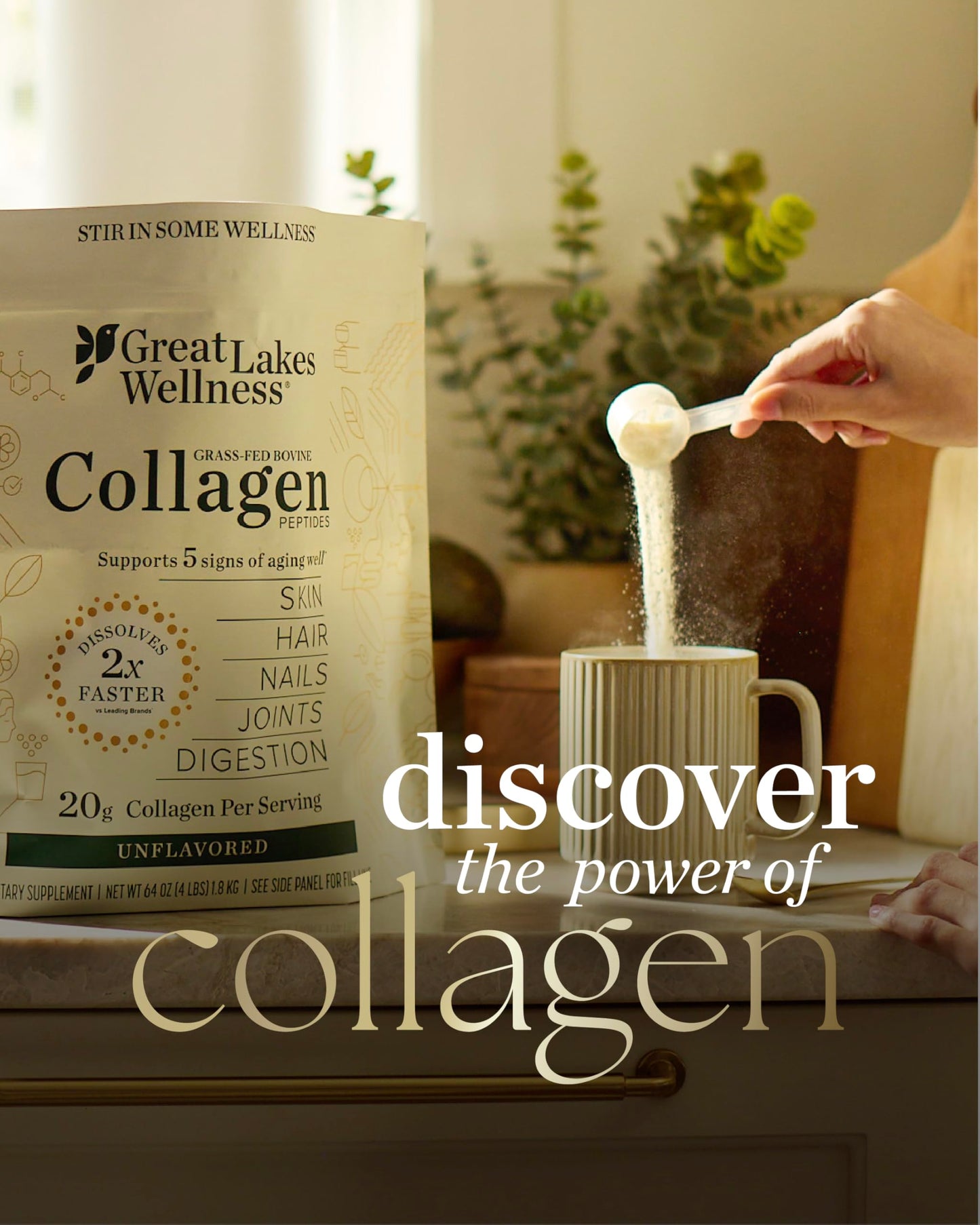 Great Lakes Wellness Collagen Peptides Powder 32 oz