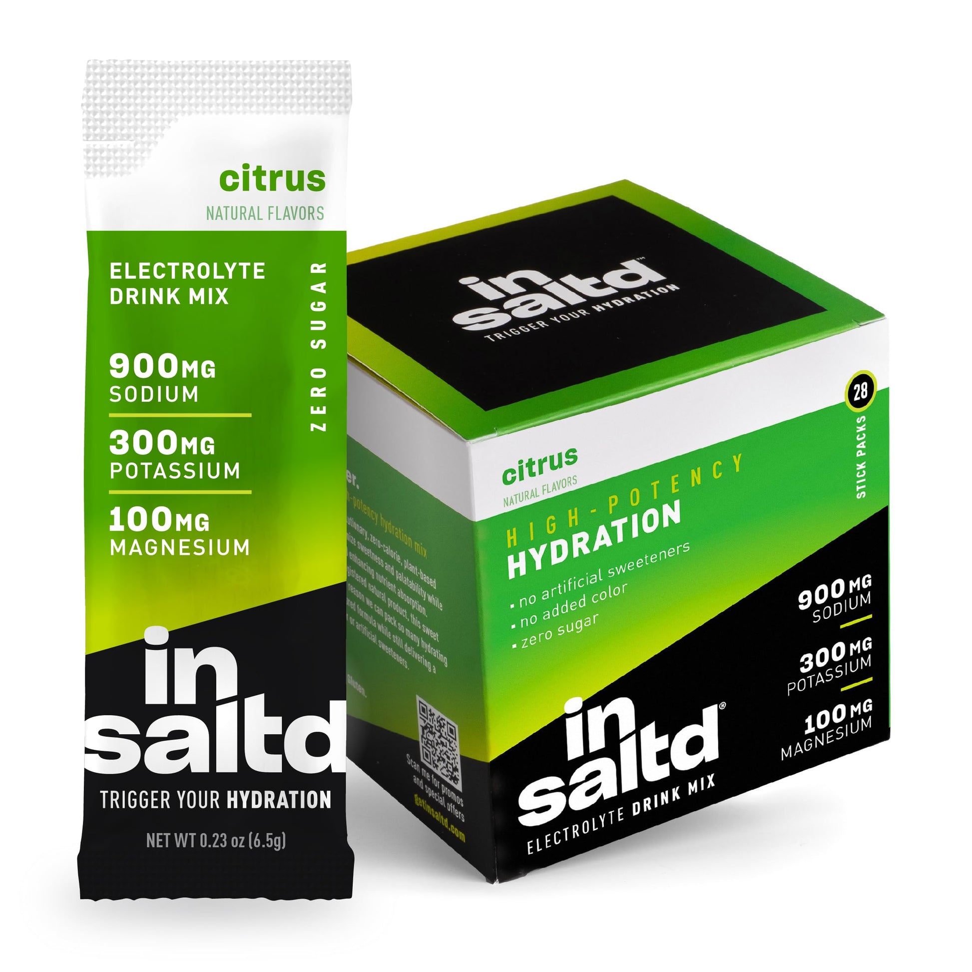 INSALTD Sugar-Free Electrolyte Powder Packets, 28 Packets