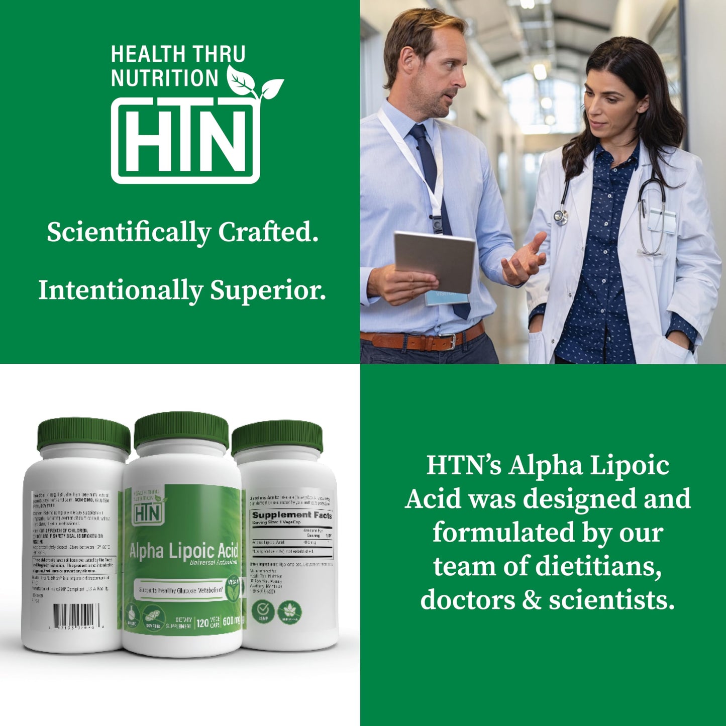 Health Thru Nutrition Alpha Lipoic Acid 600mg Capsules, 120 Count