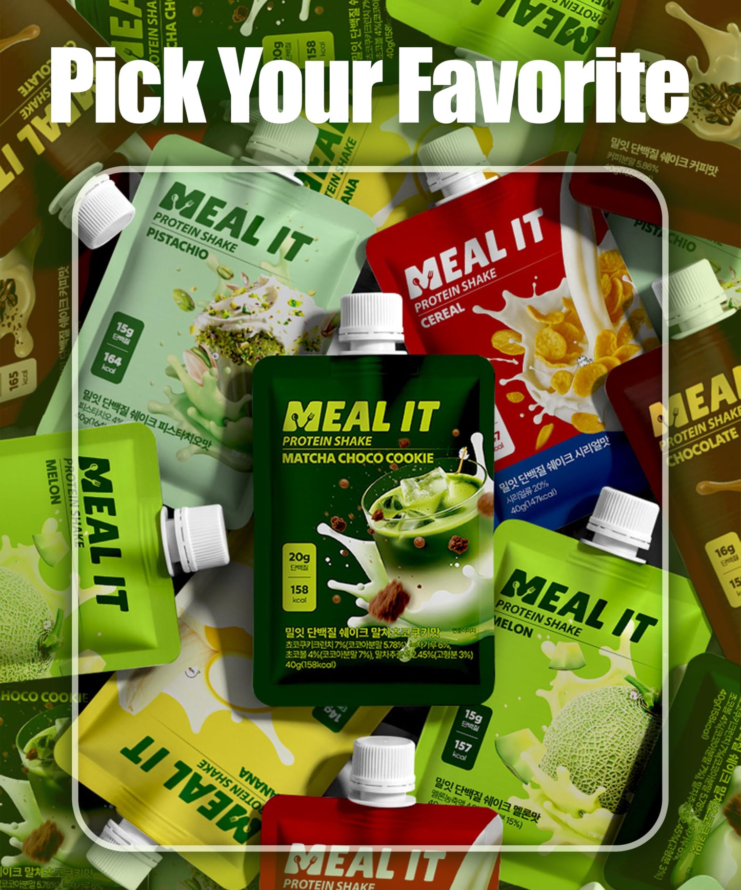 MEAL IT Melon Protein Shake with Cookie Crunch & Oat Crunch Balls Powder 9.88 Ounces