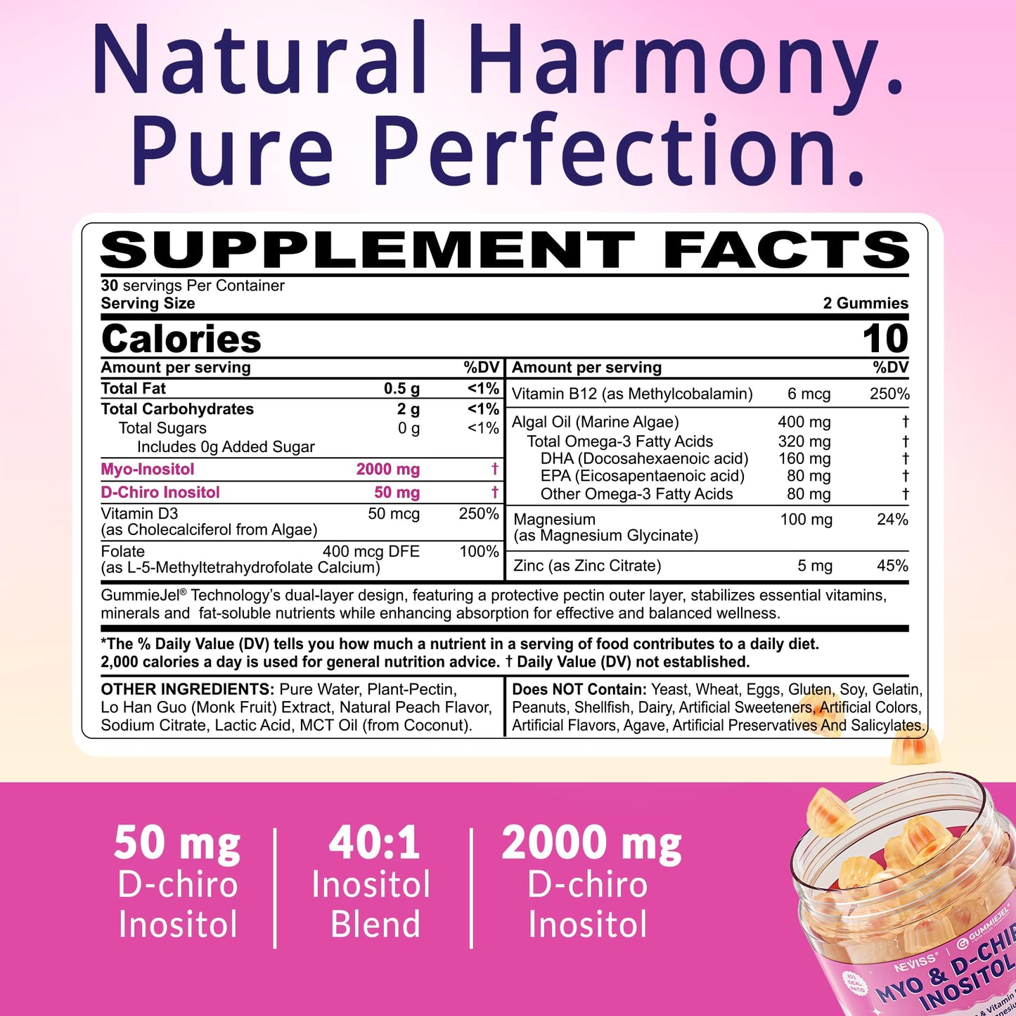 NEVISS Inositol Gummies 180 Count
