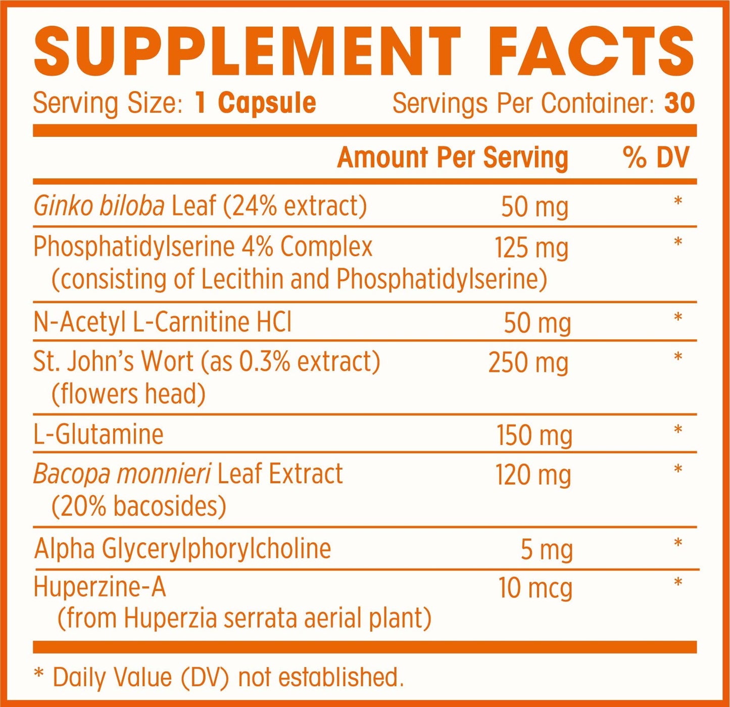 Natures Wellness Brain Booster Capsule 1 Count