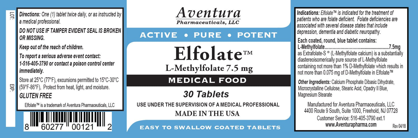 ELFOLATE L-Methylfolate 7.5mg Tablet, 90 Tablets