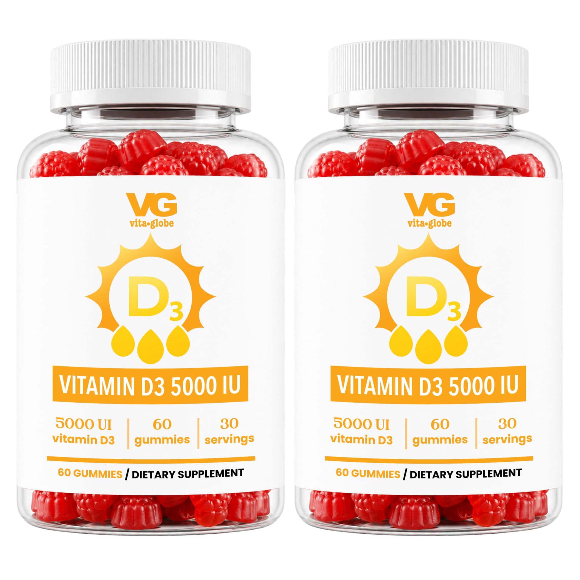 VITA GLOBE Vitamin D3 5,000 IU (250 mcg) with Zinc and Echinacea Gummies, 120 Gummies
