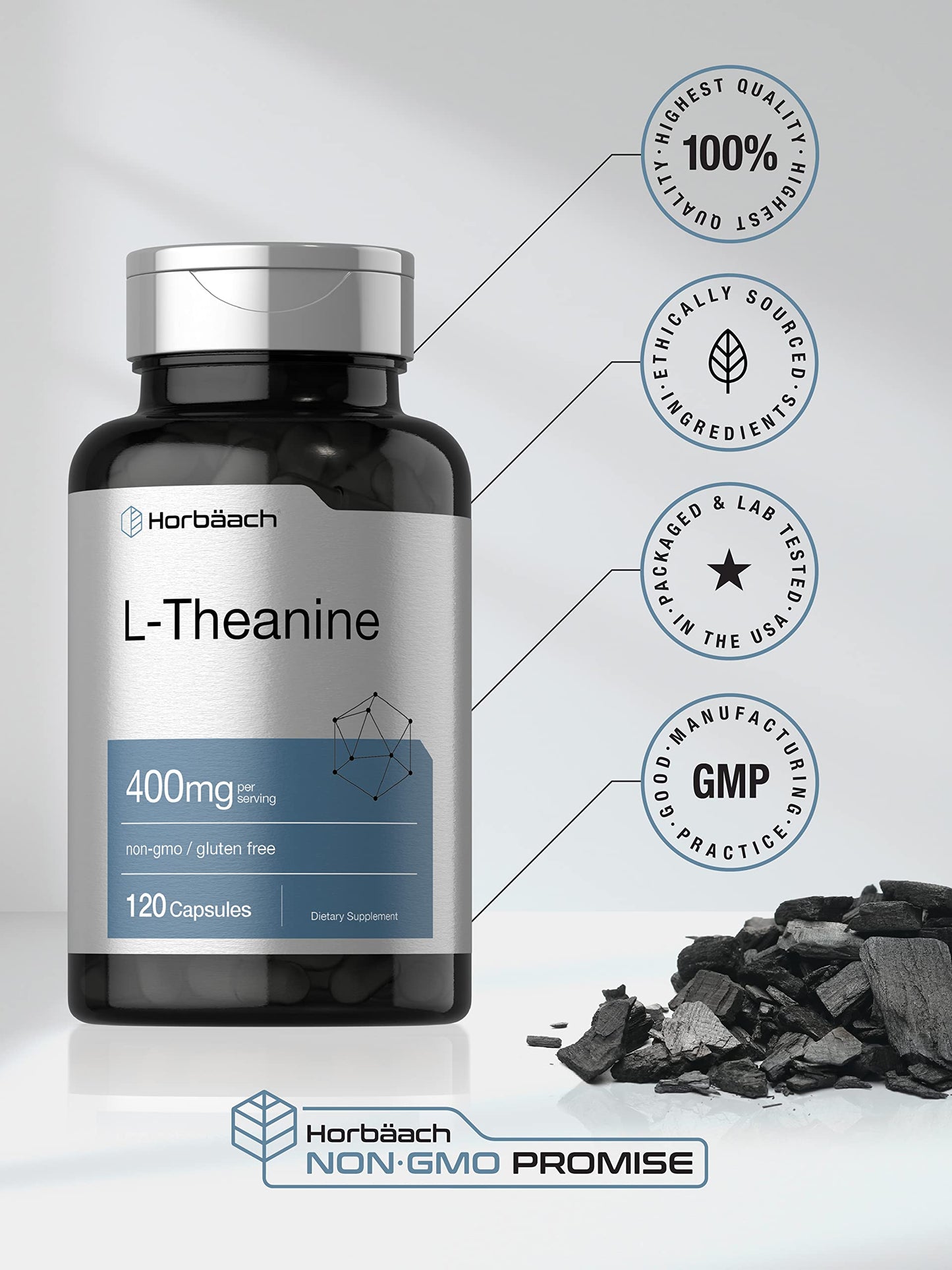 Horbäach L-Theanine Supplement Capsule 120 Count