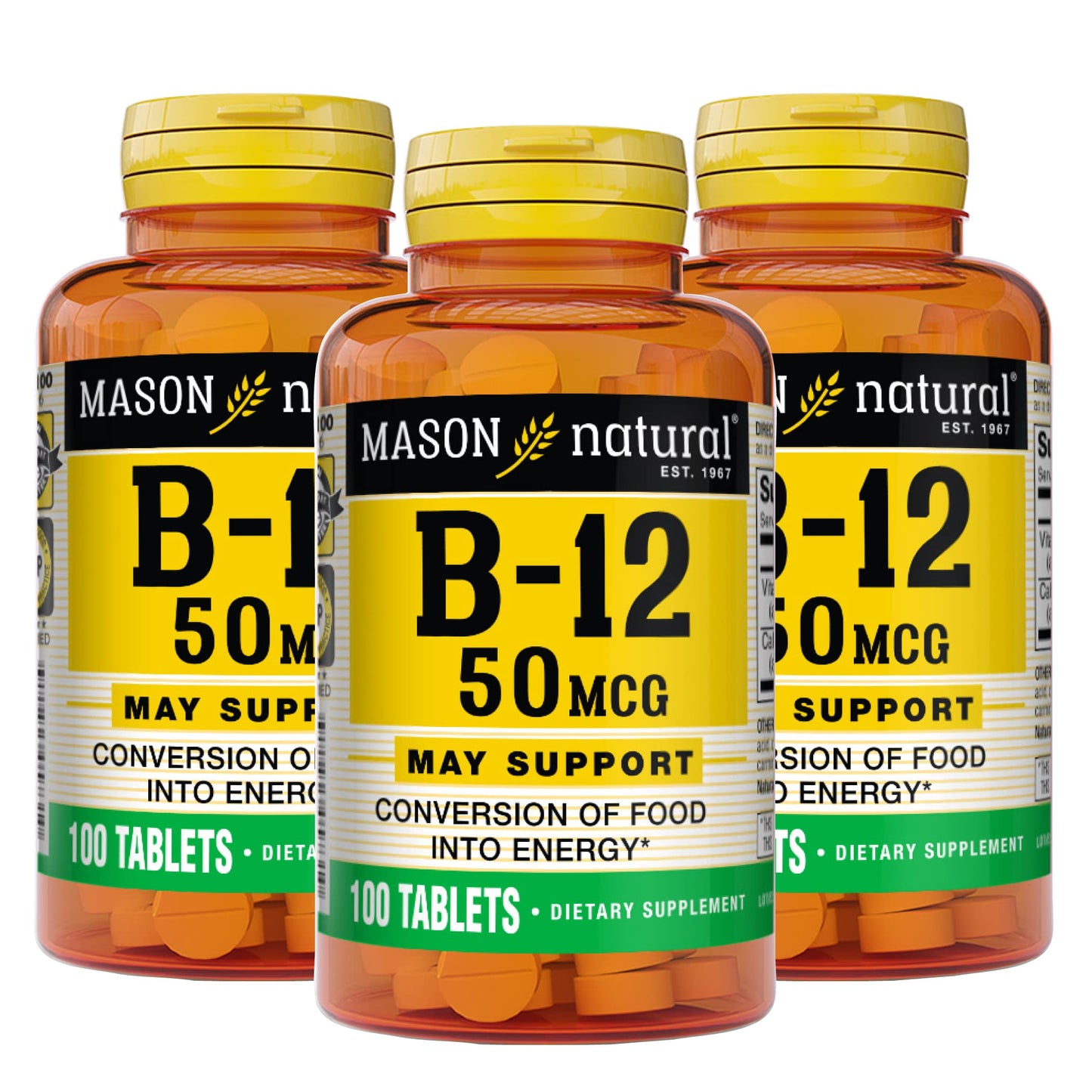 Mason Natural Vitamin B12 50 mcg with Calcium Tablets, 300 Count