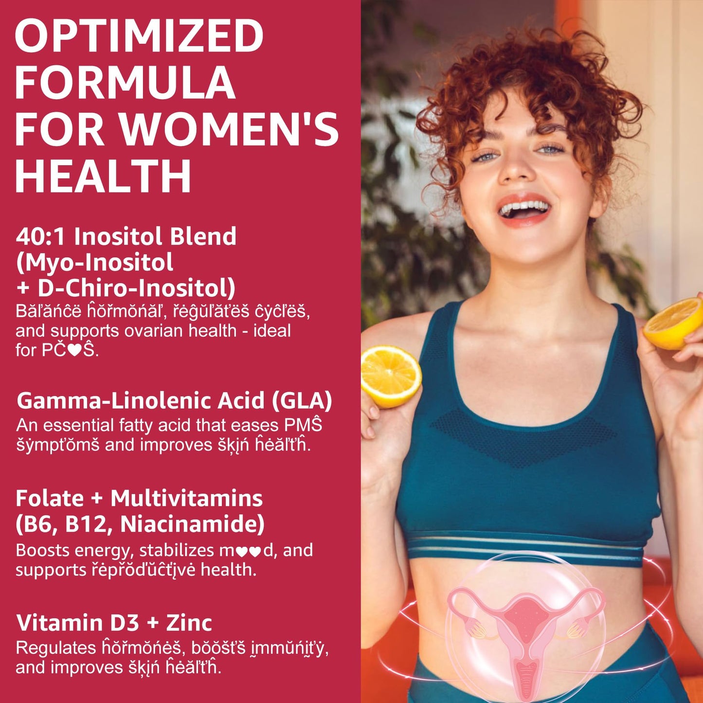 Nextdia Inositol Filled Gummies for Women, 40:1 Ratio Myo-Inositol 2000mg & D-Chiro Inositol 50mg + Evening Primrose Oil