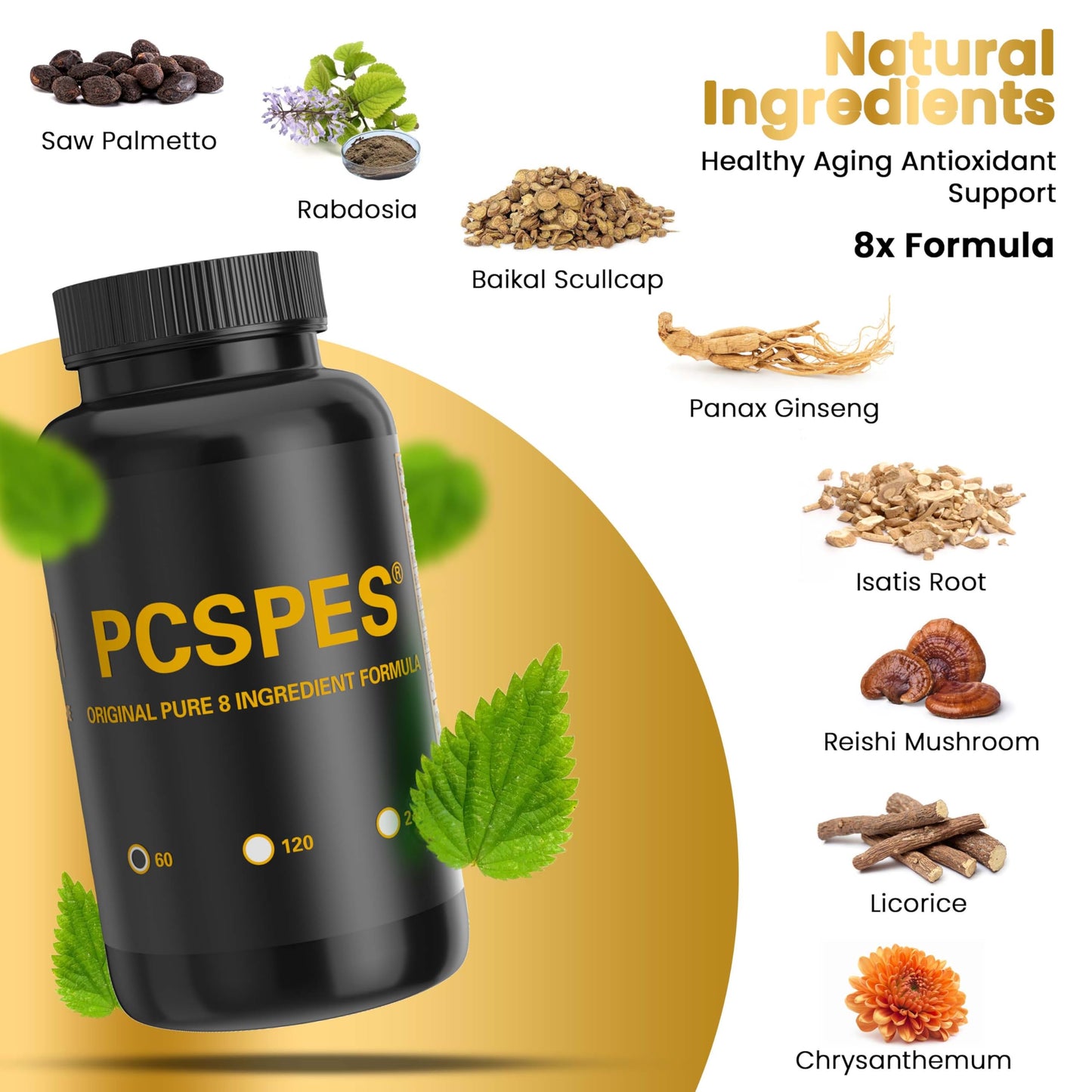 PCSPES Prostate Supplements for Men Capsule 60 Count