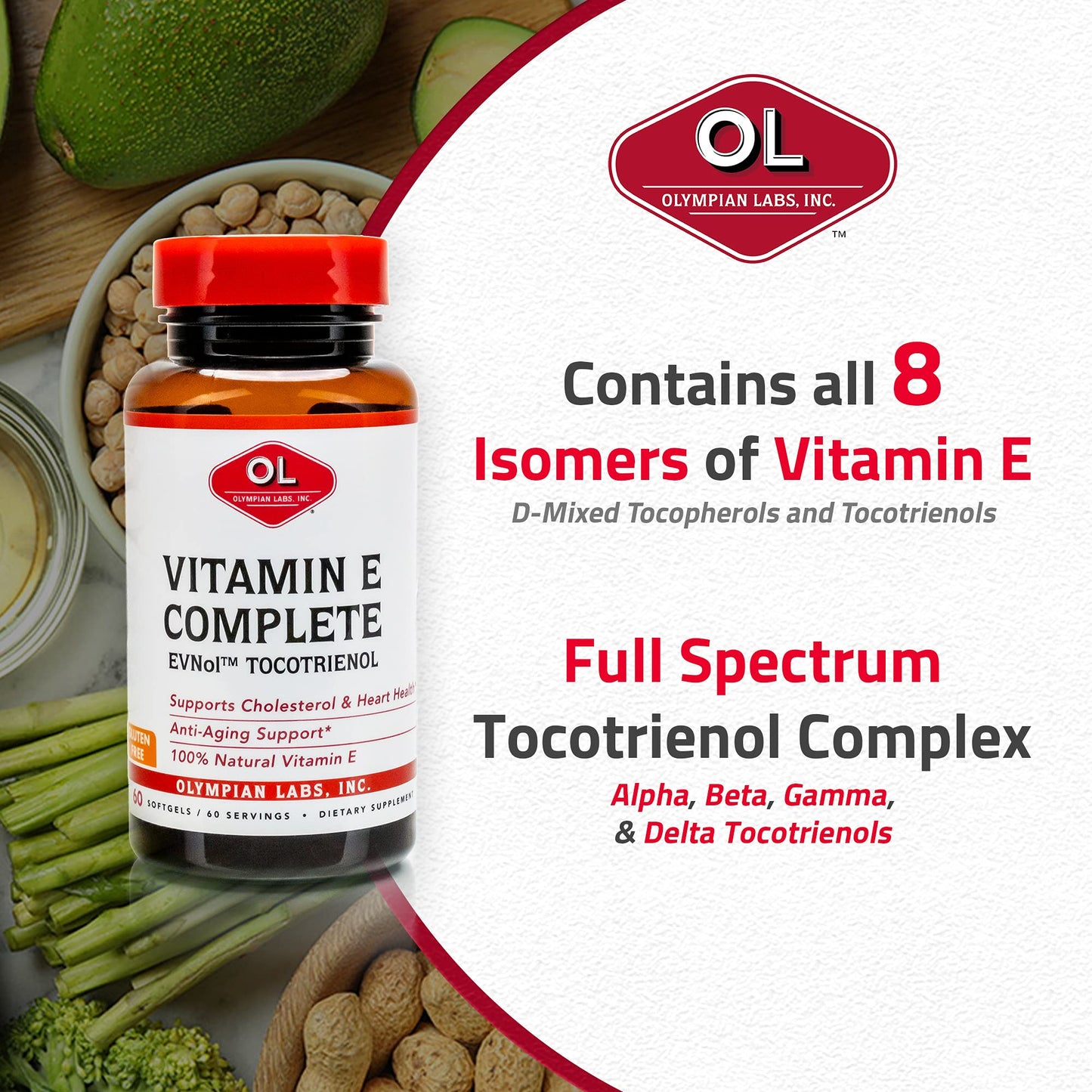 Olympian Labs Vitamin E Complete Tocomin Softgels 60