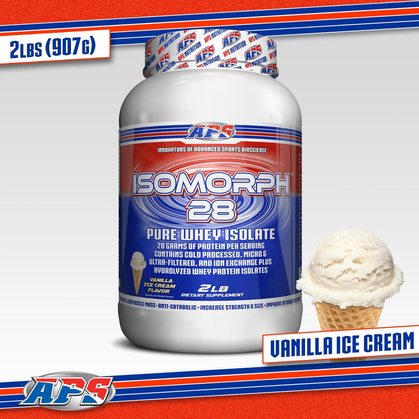 APS Nutrition Isomorph Protein Powder Supplement Whey Protein Isolate Ultra-Filtered Vanilla Ice Cream, 2 Pound