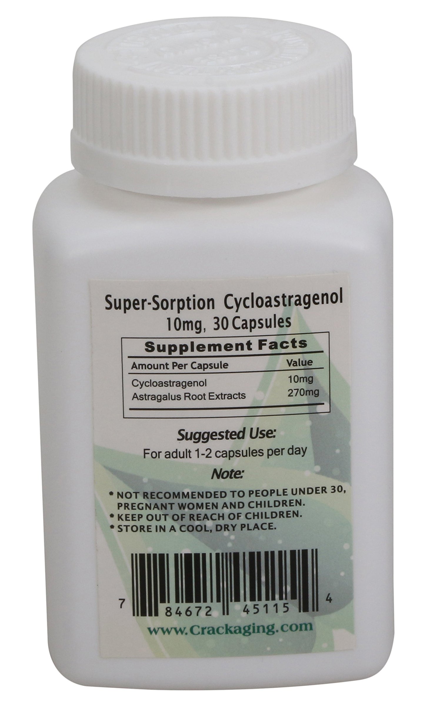 Crackaging CA-100 Super-Absorption Cycloastragenol 10mg 1 Capsule