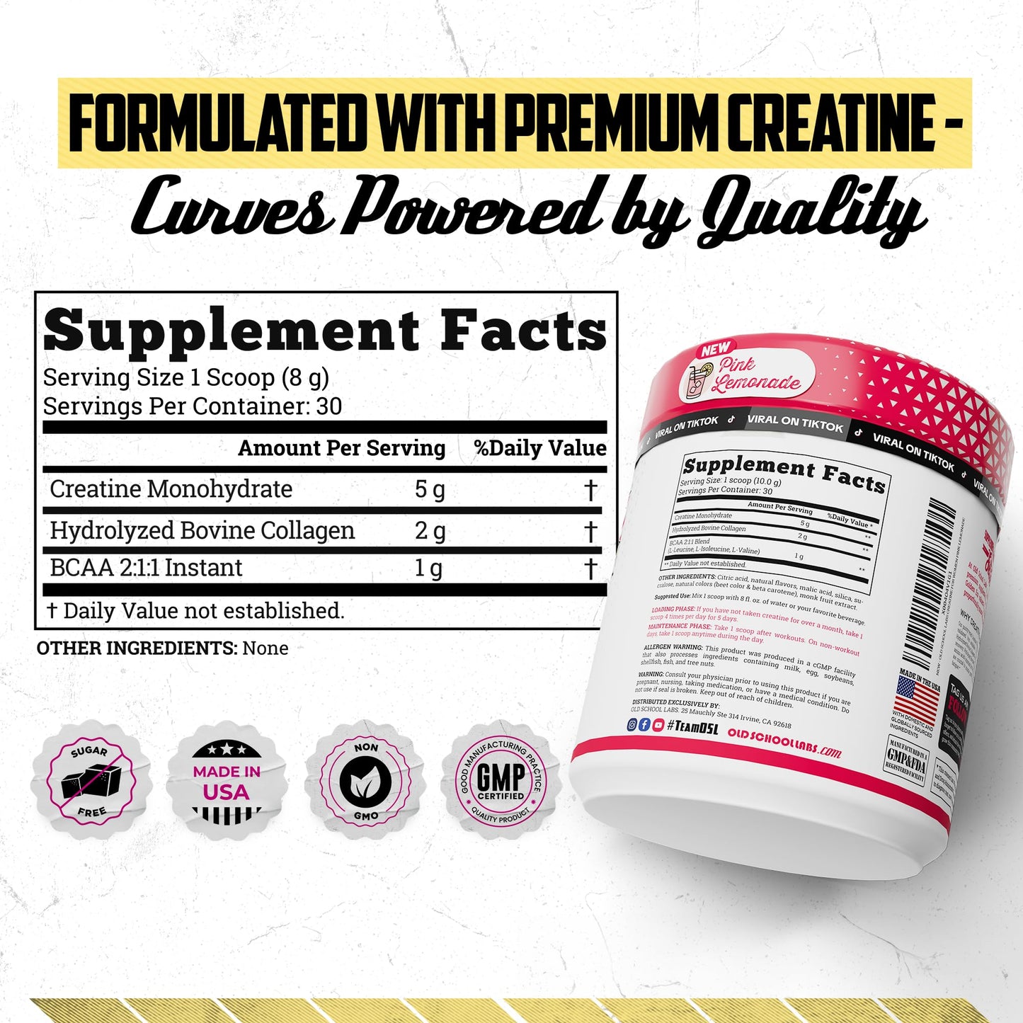 Old School Labs Creatine for Women Powder 8.57 Ounce