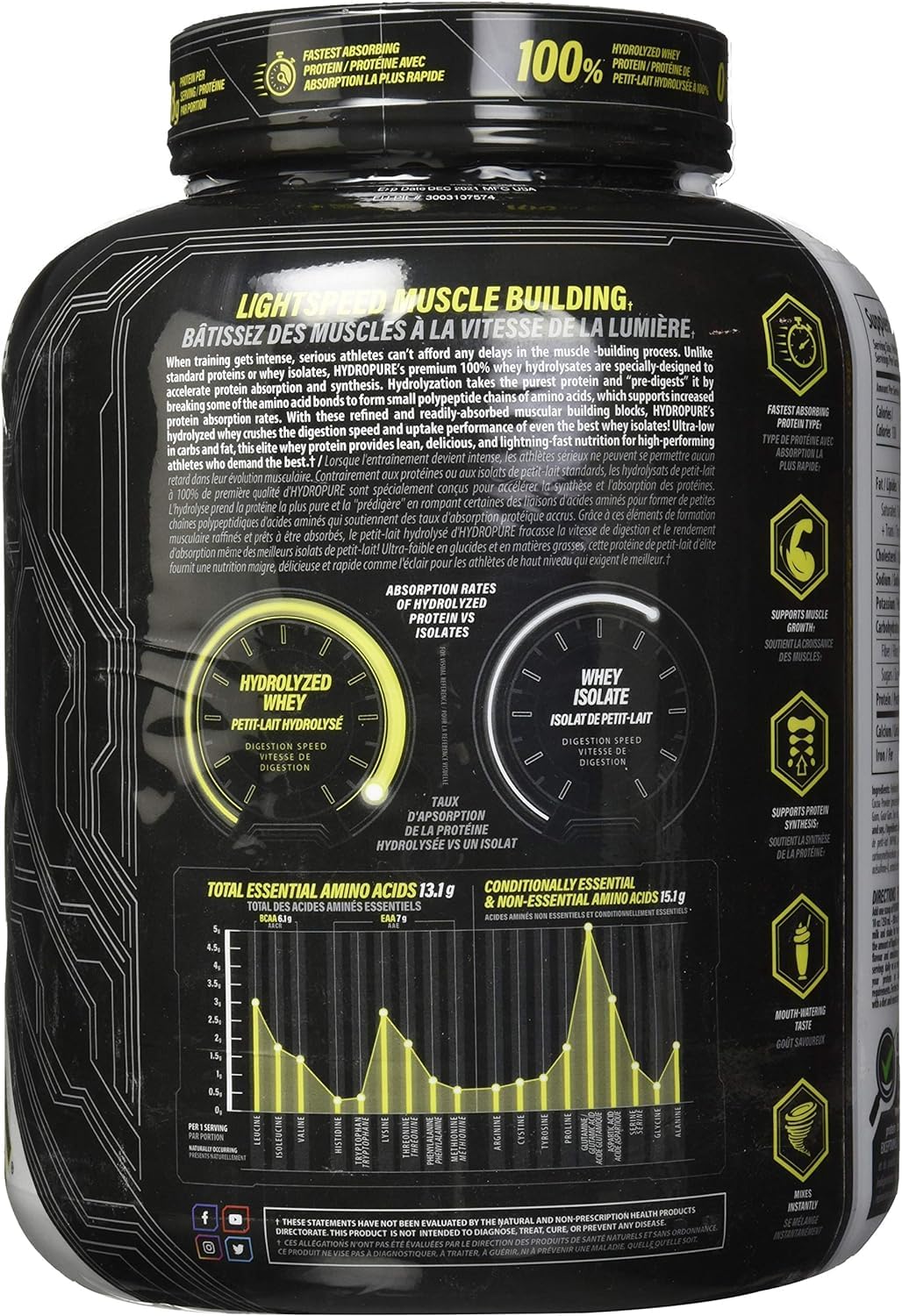 Nutrabolics Hydropure Whey Protein Powder, 20 Servings