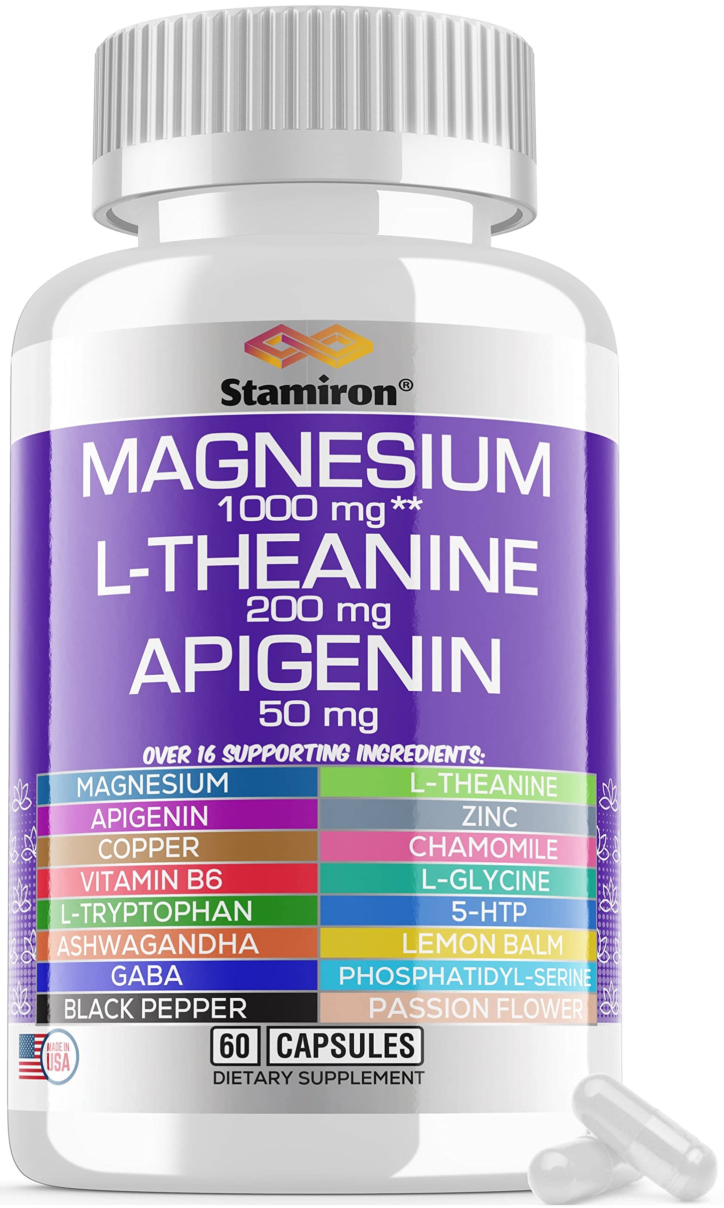 Stamiron Magnesium Complex 1000mg Capsules, 60 Count