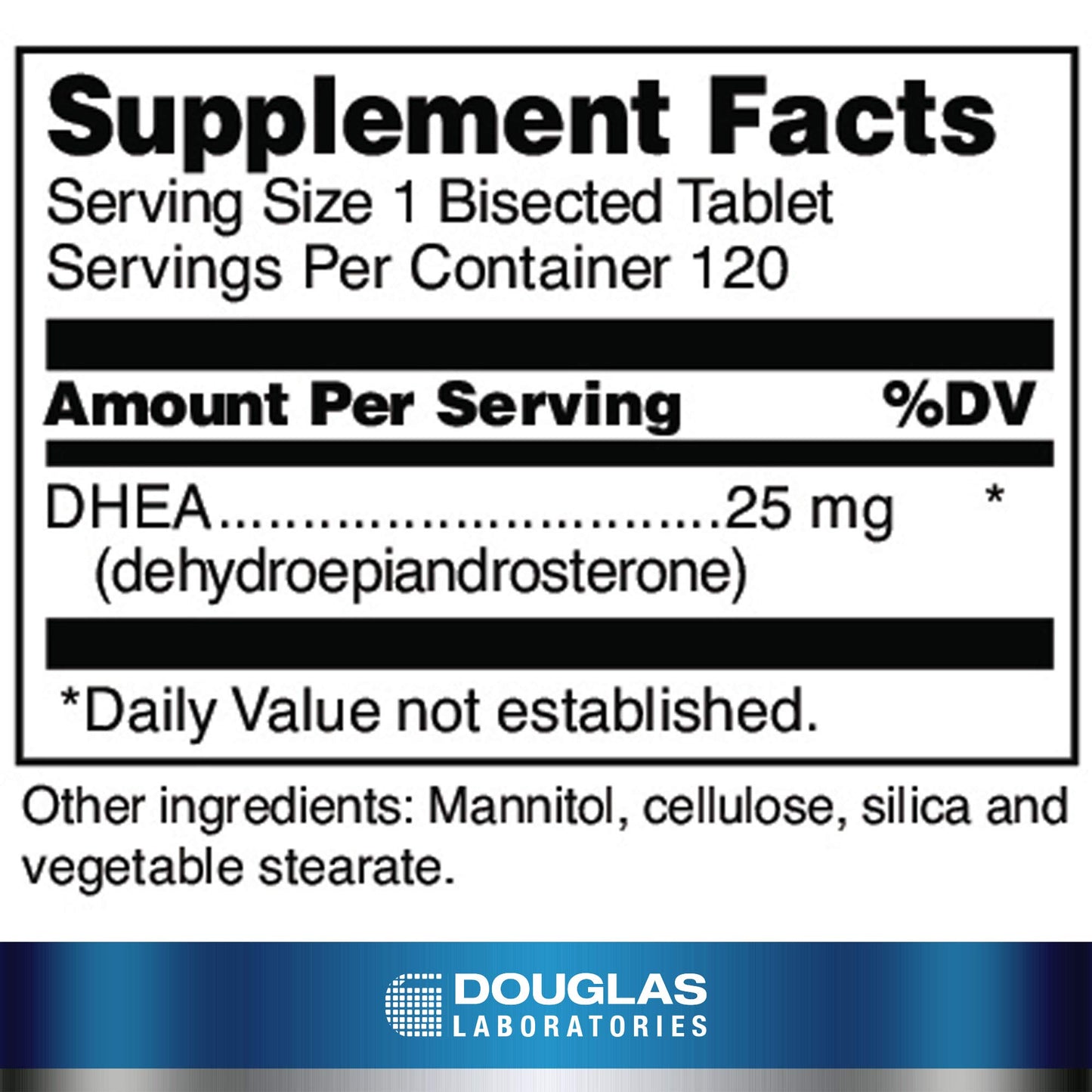 Douglas Laboratories DHEA 25 mg Dissolvable Tablets, 120 Tablets