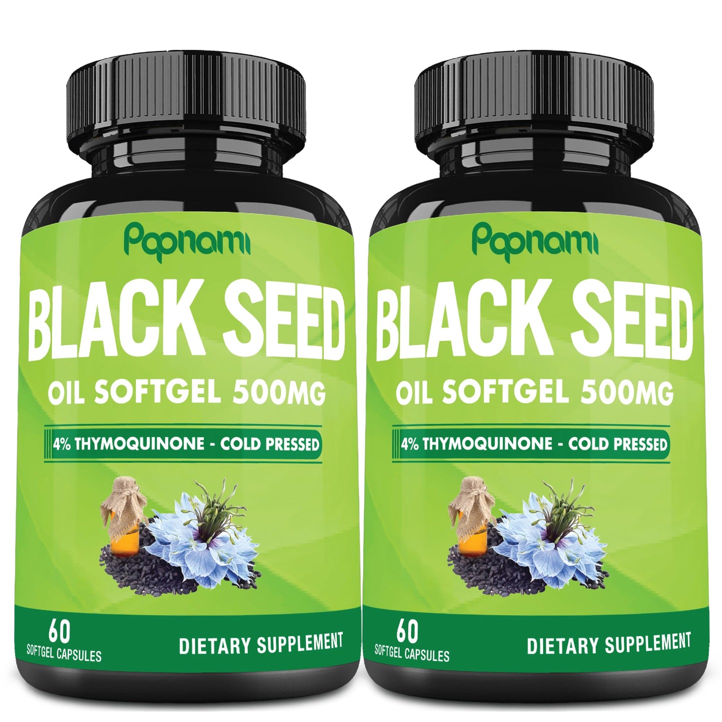 Papnami Premium Black Seed Oil Softgel Capsules, 120 Count