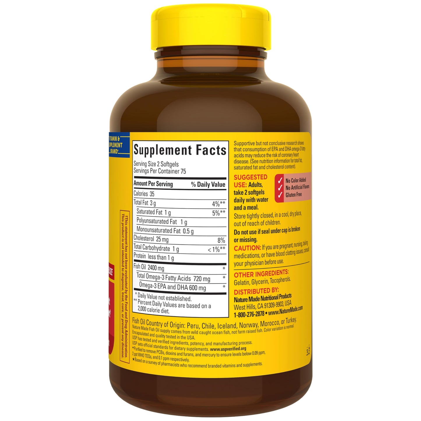 Nature Made Fish Oil Omega 3 Supplements 150 Softgels