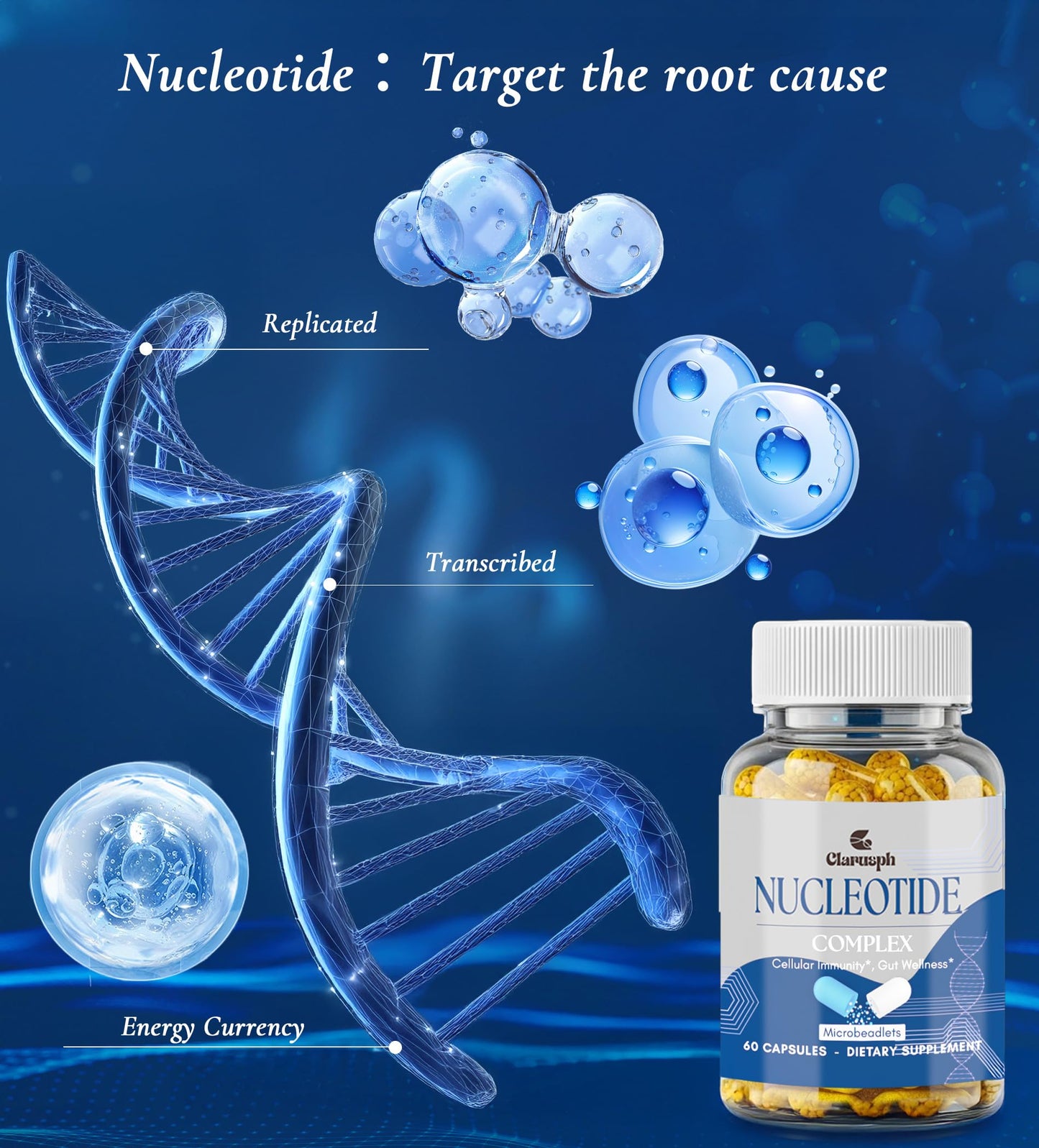 Clarusph Immunity Nucleotide Complex Blend 400mg Capsules, 60 Count