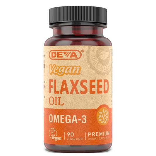 DEVA Vegan Omega-3 Flaxseed Oil Supplement Capsules 90 Count
