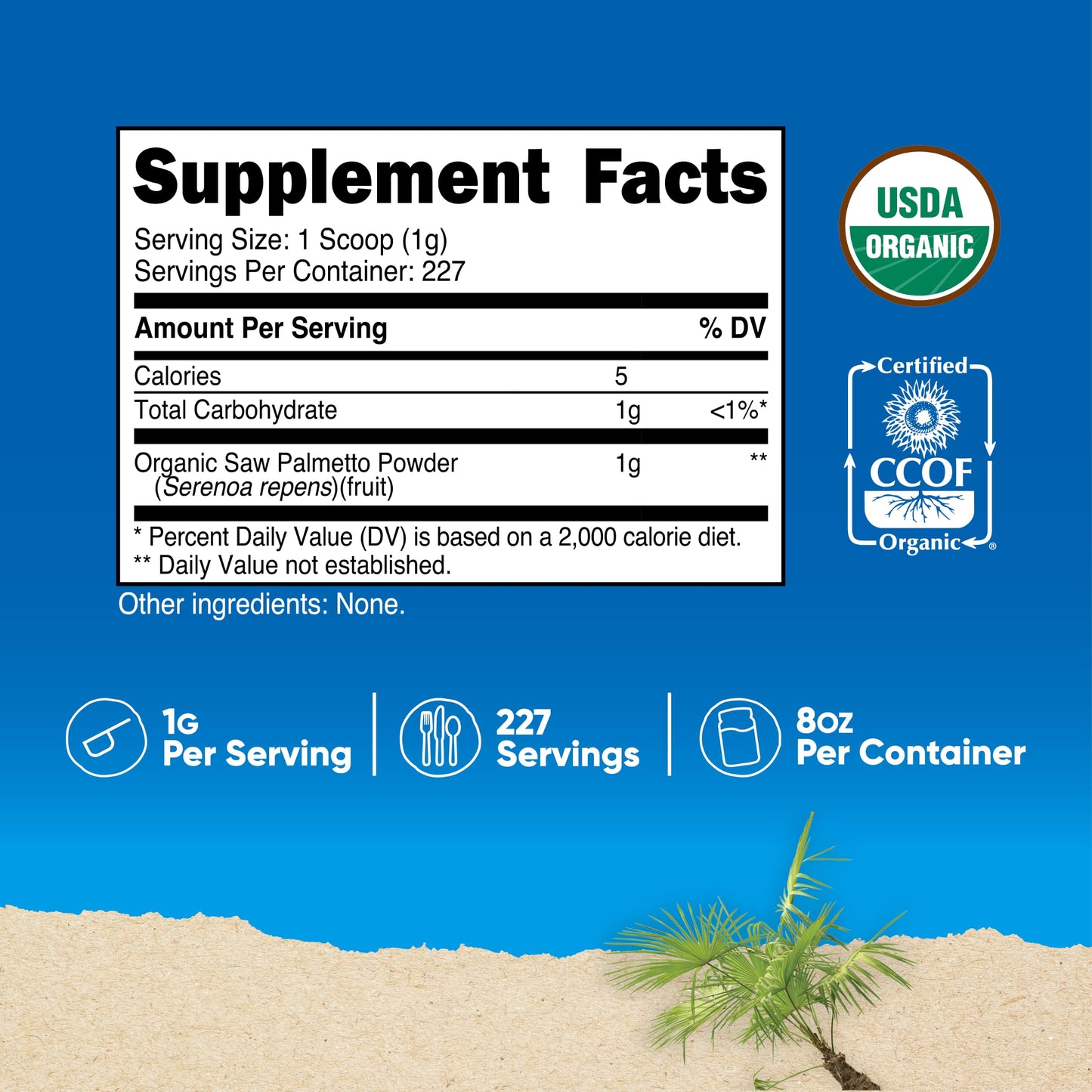 Nutricost Organic Saw Palmetto Powder 8.1 Ounce