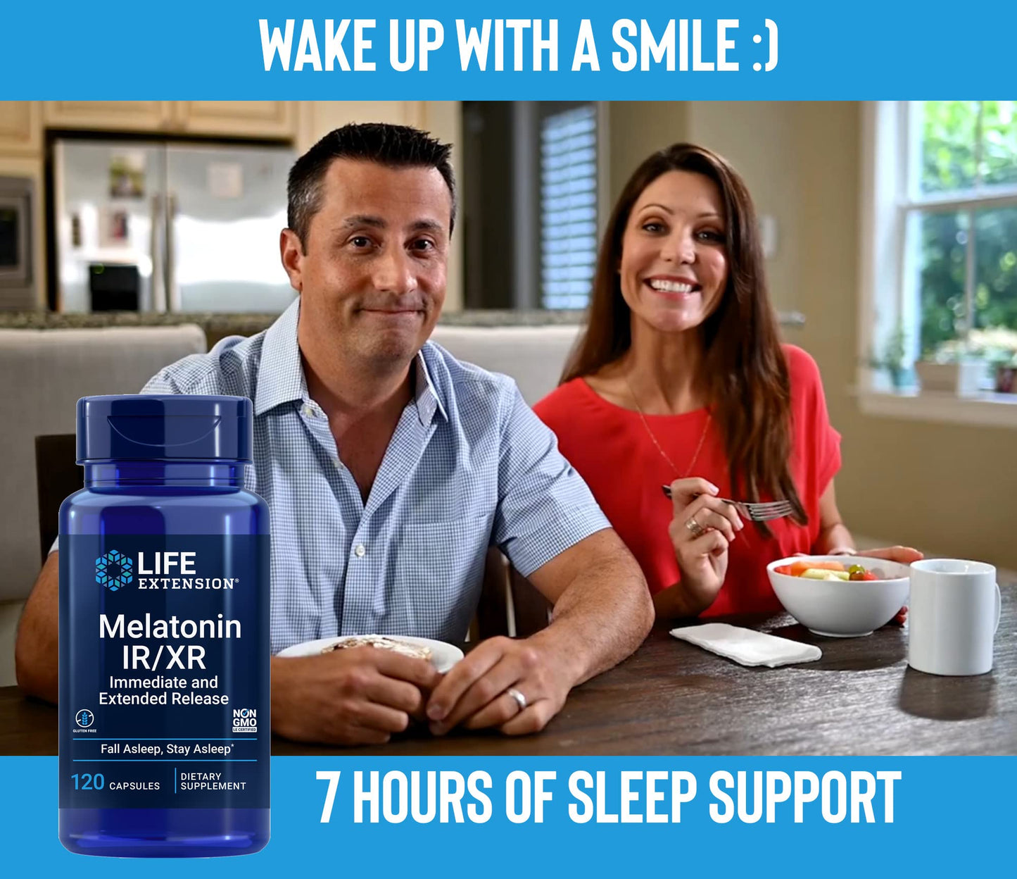 Life Extension Melatonin IR/XR Immediate & Extended-Release Capsules 240