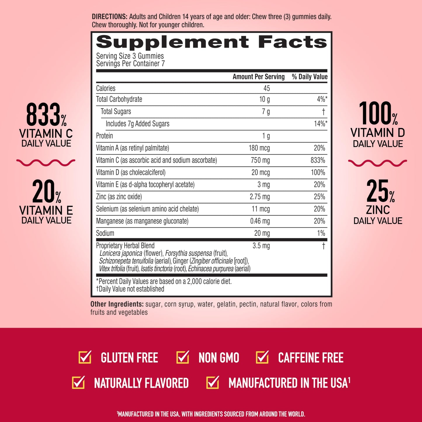 Airborne Vitamin C 750mg Gummies, 21 Count