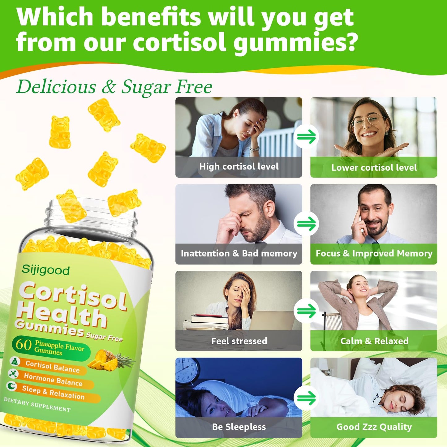 Sijigood Cortisol Gummies 120 Gummies