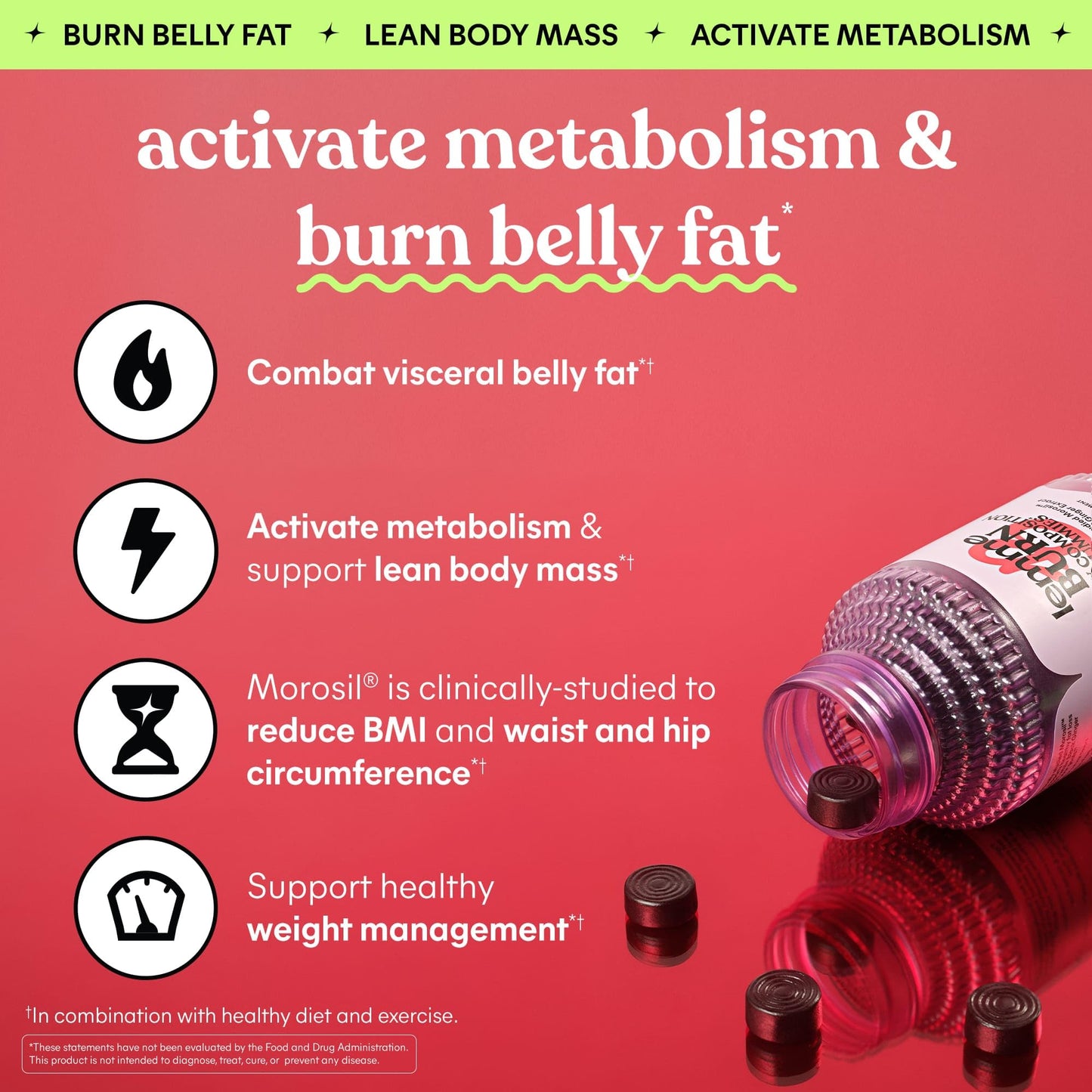 Lemme Burn Belly Fat & Metabolism Gummies, 60 Count