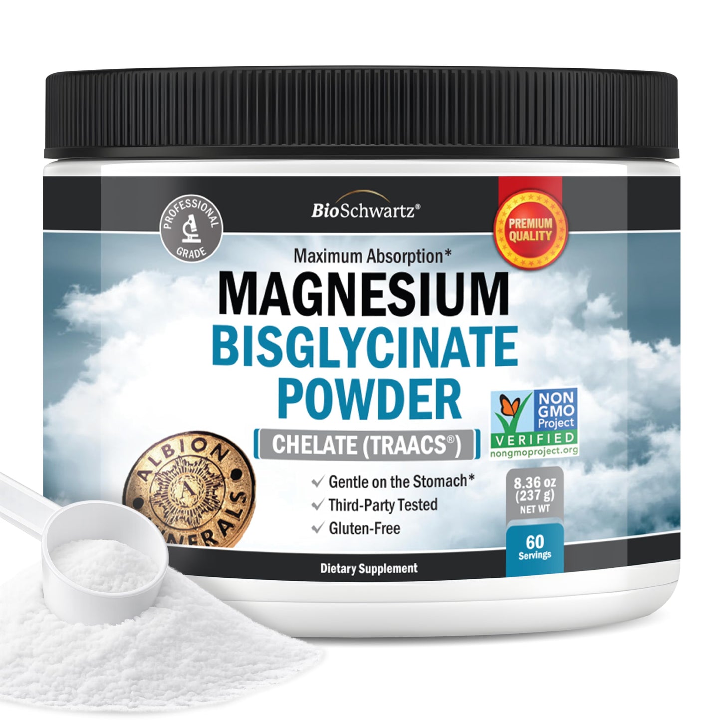 BioSchwartz Magnesium Bisglycinate Powder 8.36 Ounce
