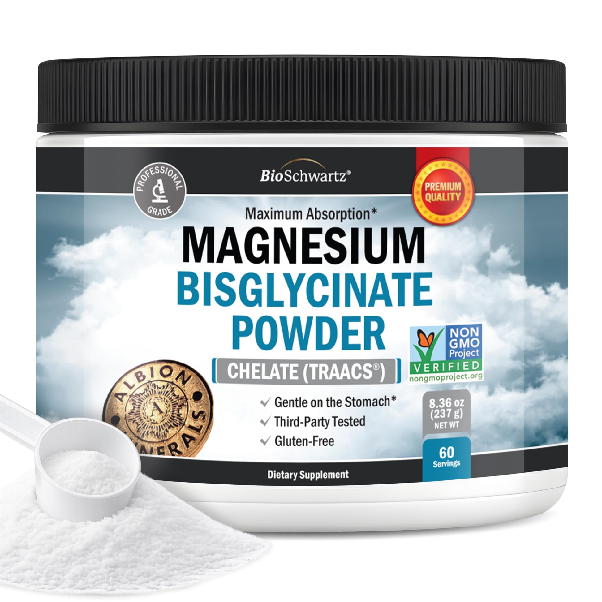 BioSchwartz Magnesium Bisglycinate Powder 8.36 Ounce