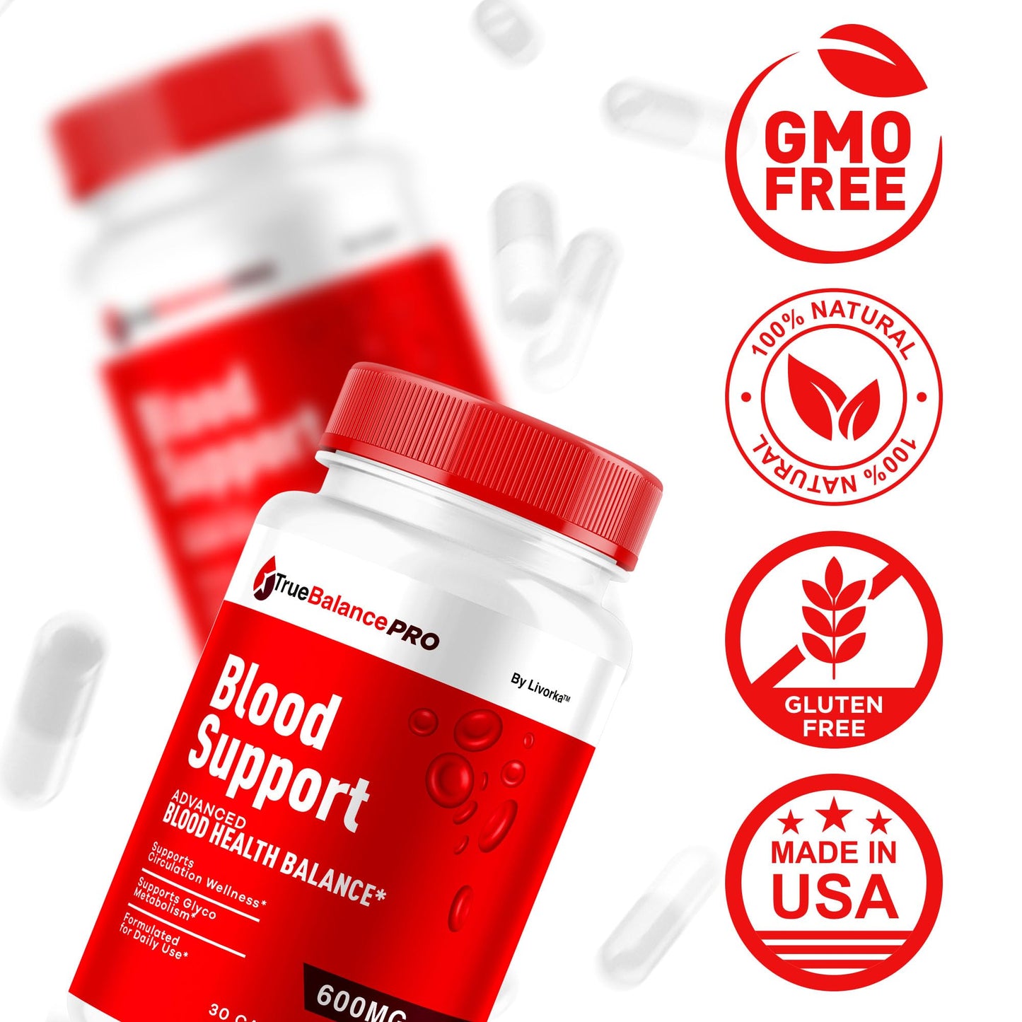 LIVORKA True Balance Blood Support Pro Glycogen Capsules, 30 Capsules