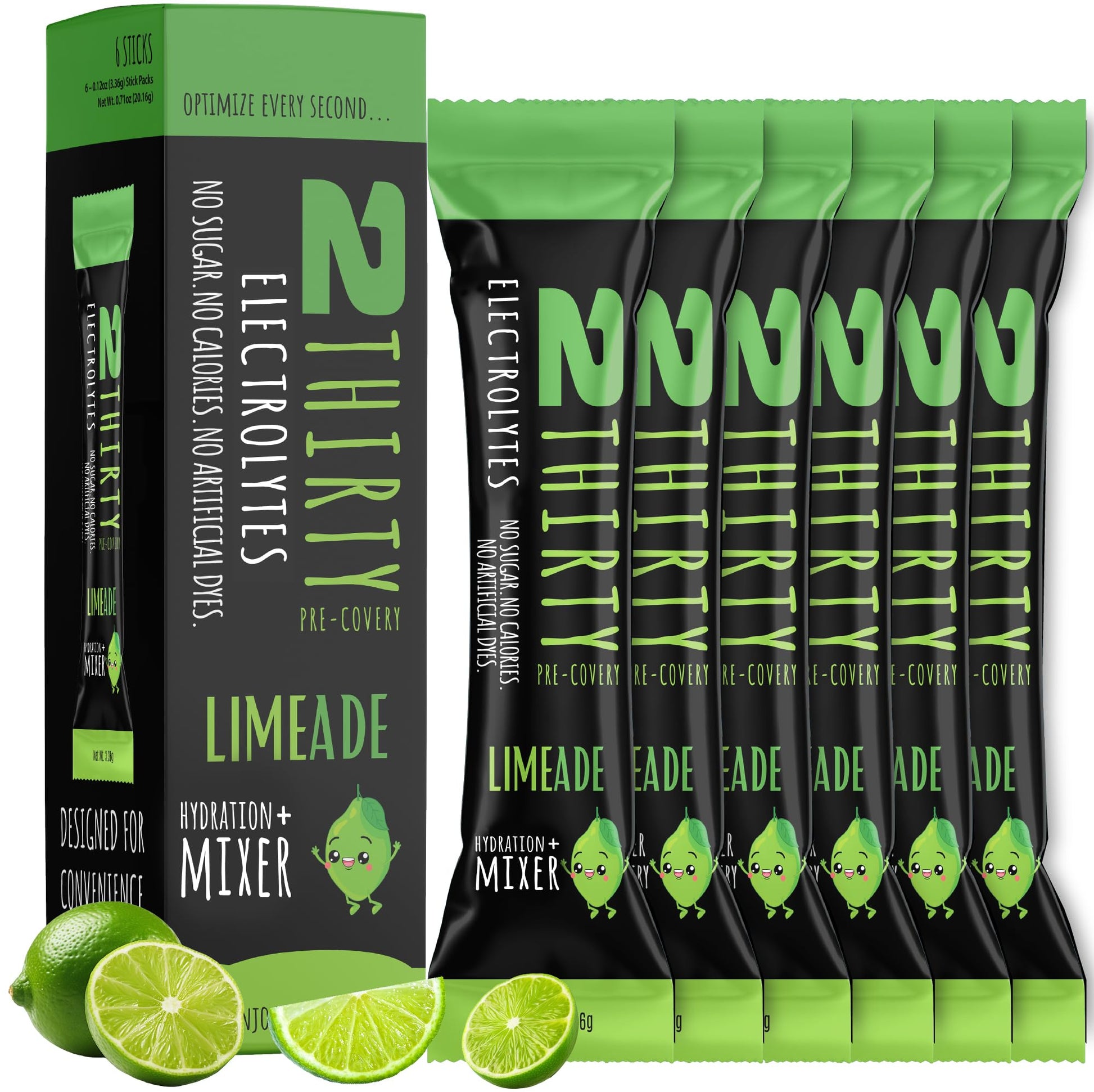 2THIRTY PRE-COVERY Hydration + Mixer Limeade Powder 0.7 oz