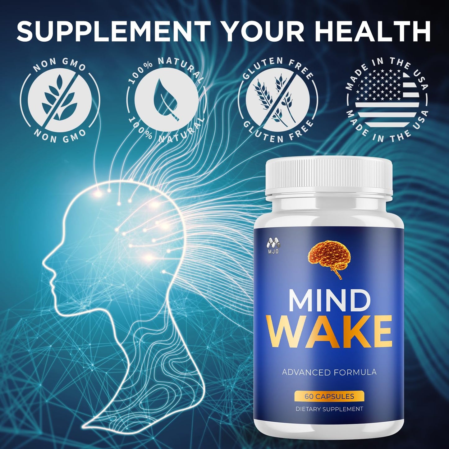 MJO Mind Wake Capsules 120 Capsules