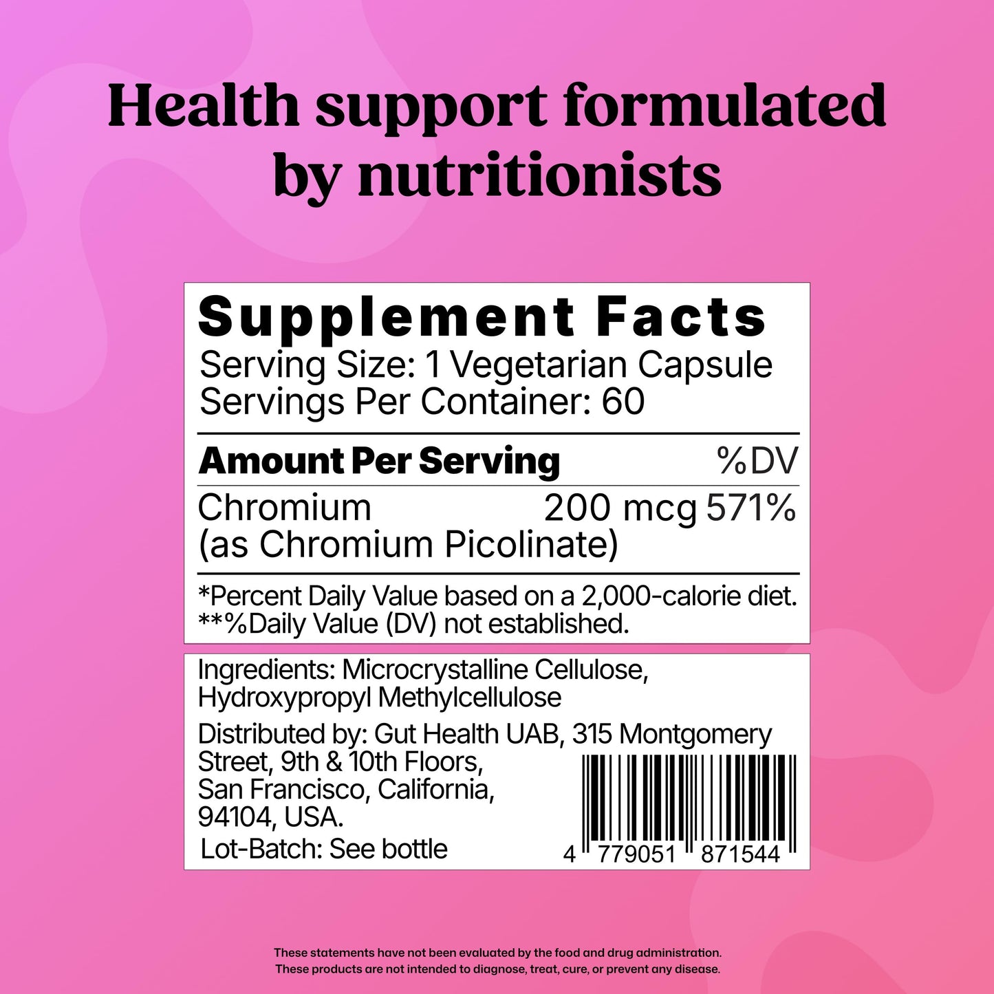 ColonBroom Chromium Picolinate 200mcg Capsules, 60 Capsules