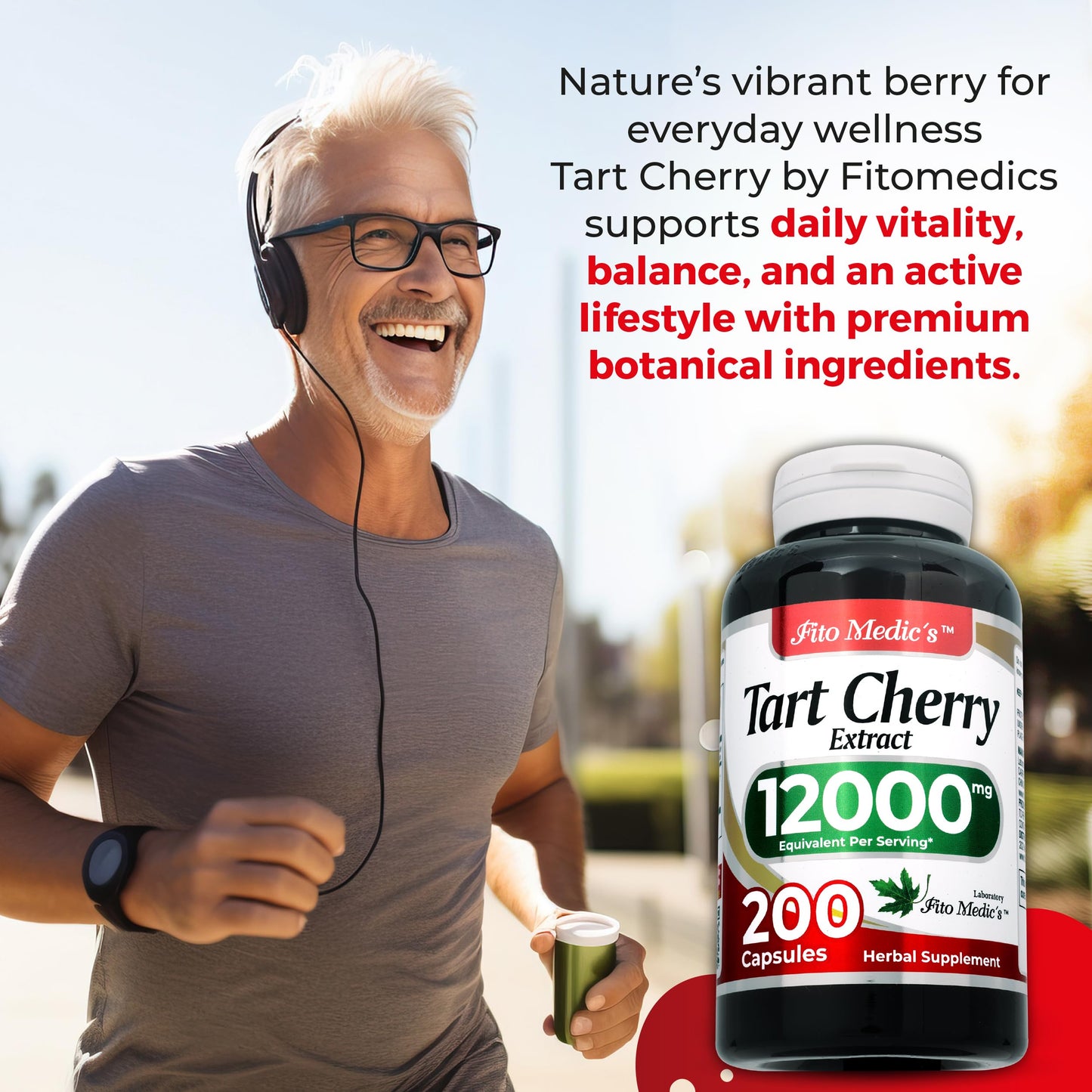 FITO MEDIC'S Lab Tart Cherry Extract Supplement, 200 Capsules
