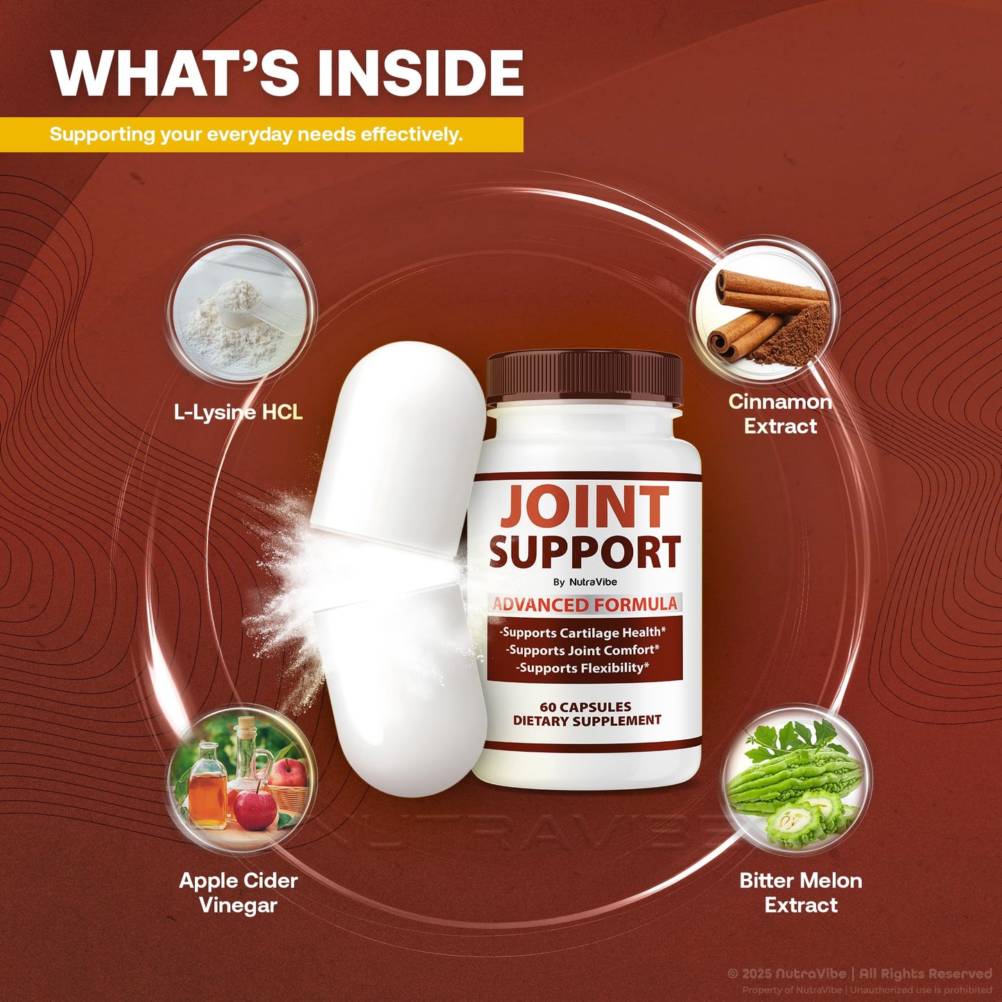 NutraVibe Joint Support Capsules 60 Count