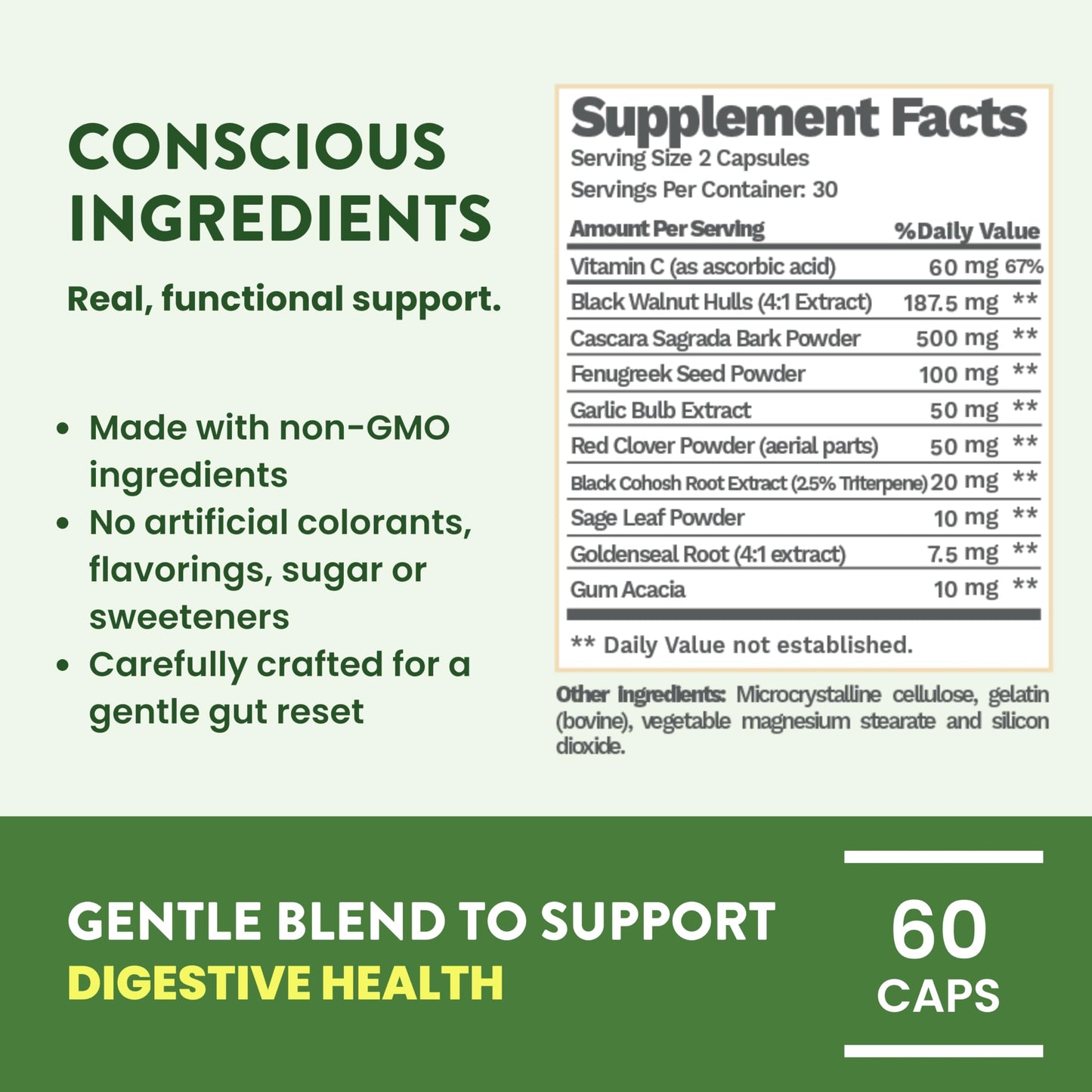 Oona Health 7 Day Advanced Colon Cleanse Capsules, 60 Count
