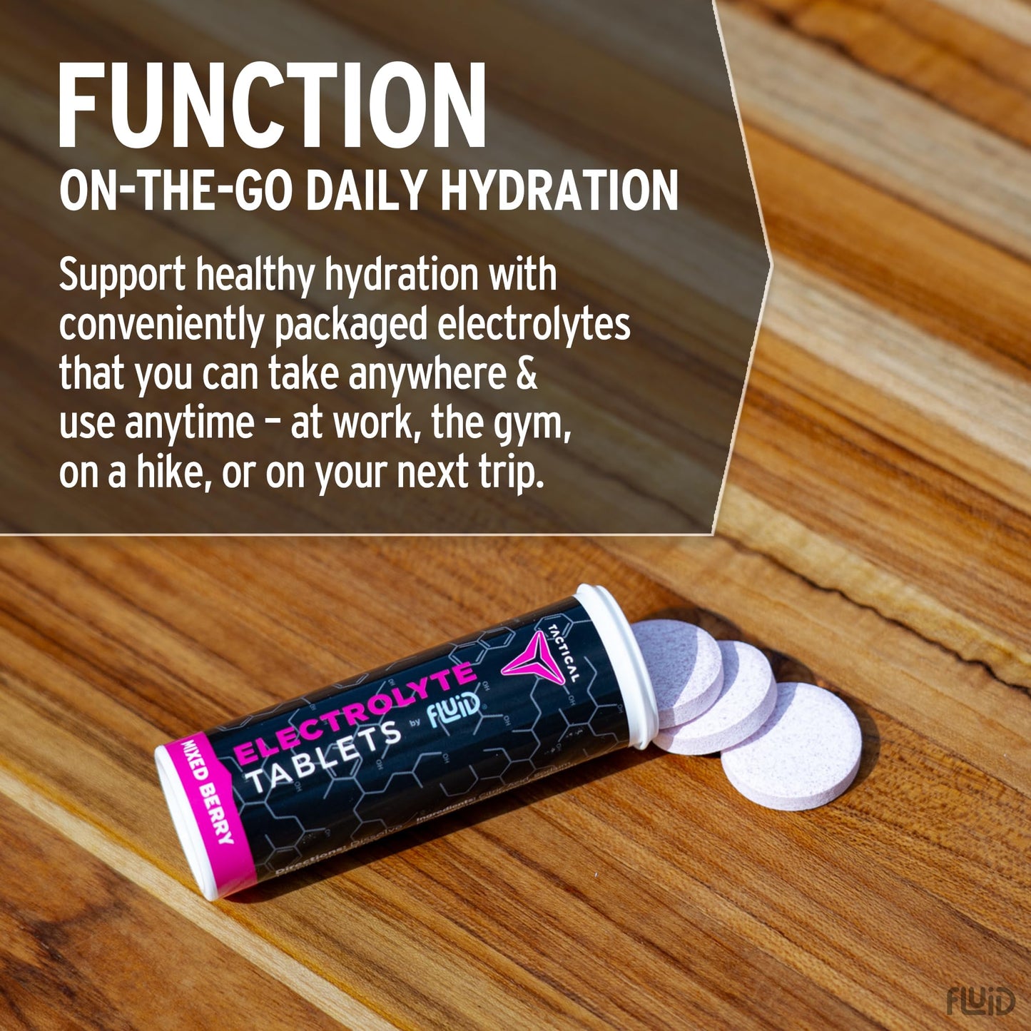 Fluid Tactical Effervescent Electrolyte Tablets - 40 Tablets