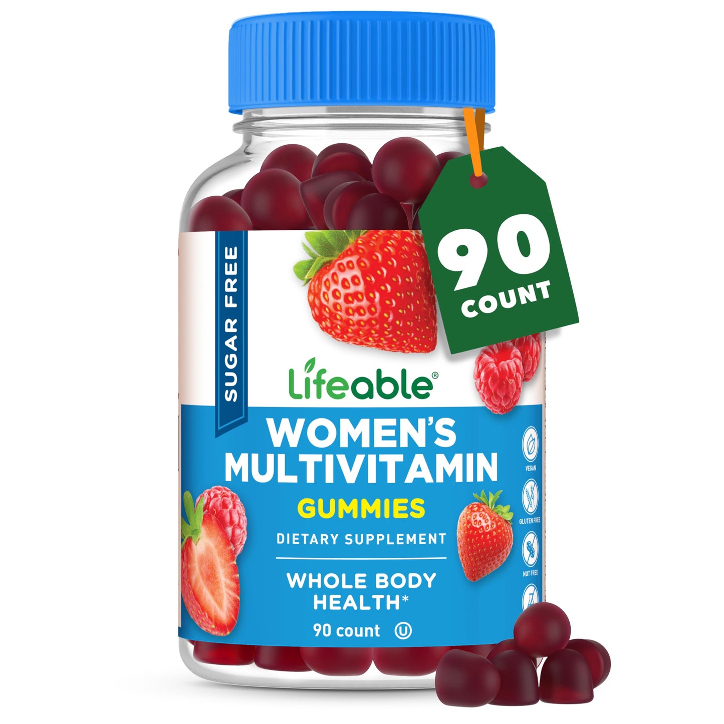 Lifeable Sugar Free Womens Multivitamin Gummy 60 Gummies
