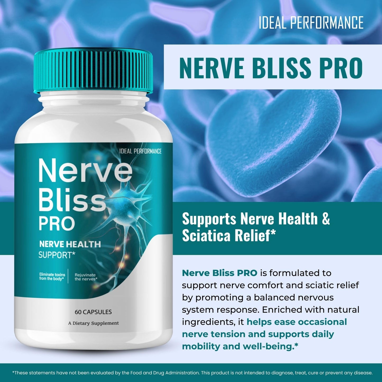 IDEAL PERFORMANCE Nerve Bliss Pro Capsules, 120 Count