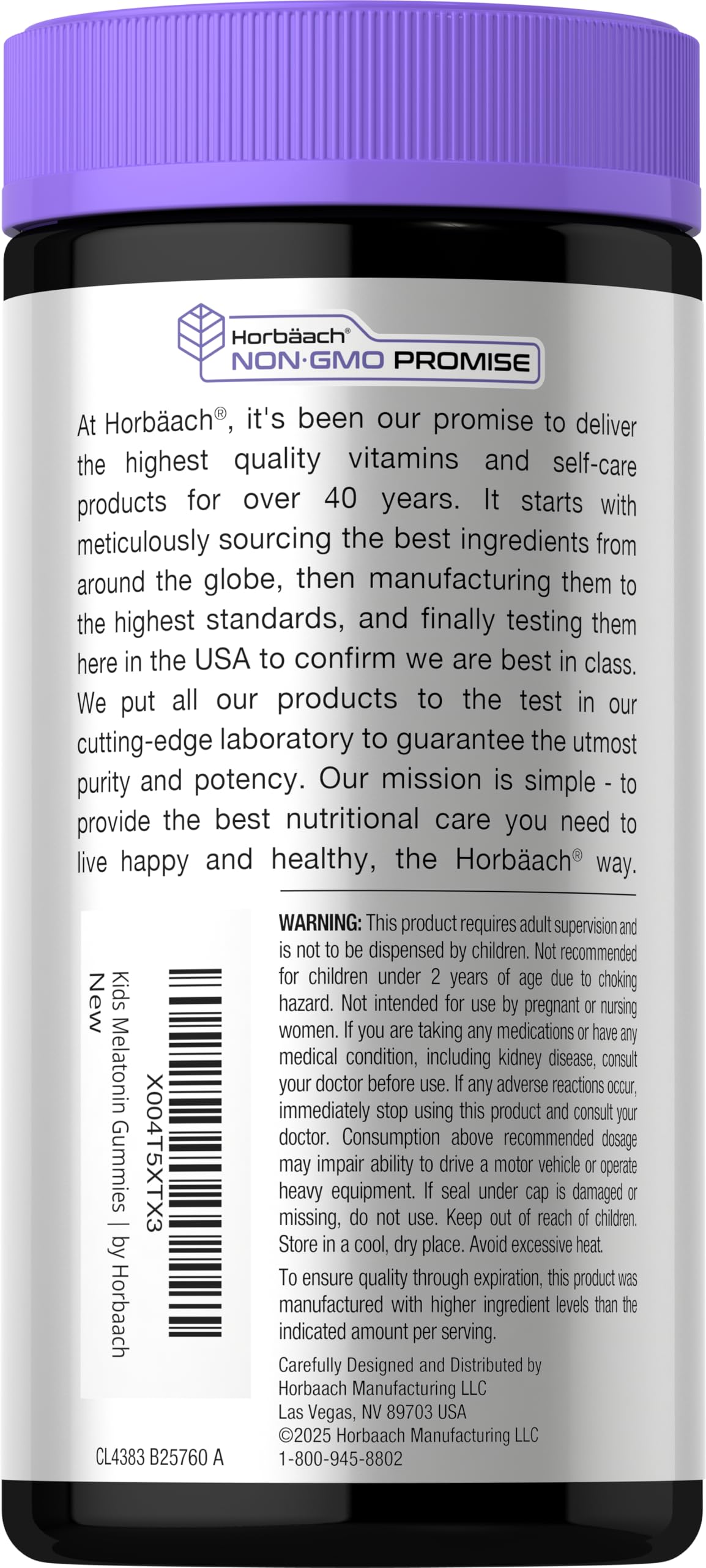Horbäach Kids Melatonin & Magnesium Gummies 120 Count
