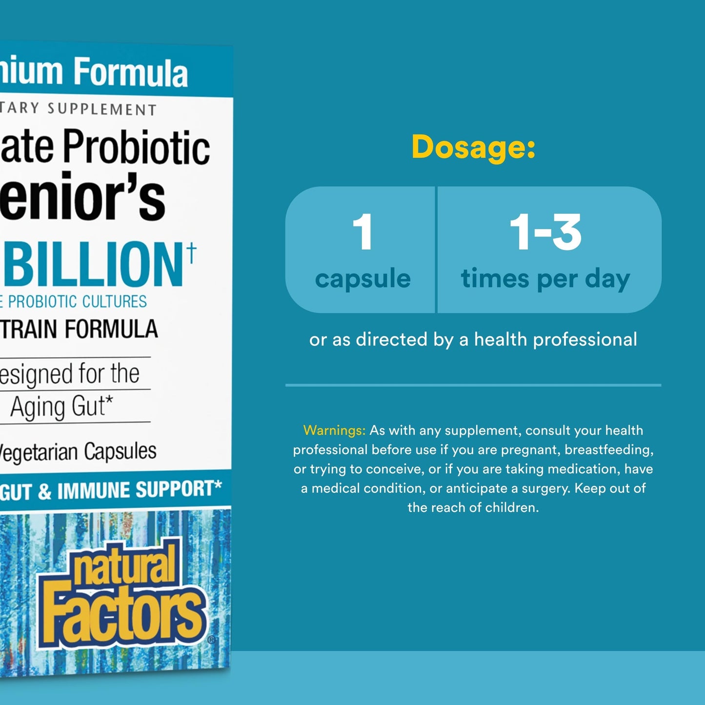 Natural Factors Ultimate Probiotic Senior's Capsules, 30 Count
