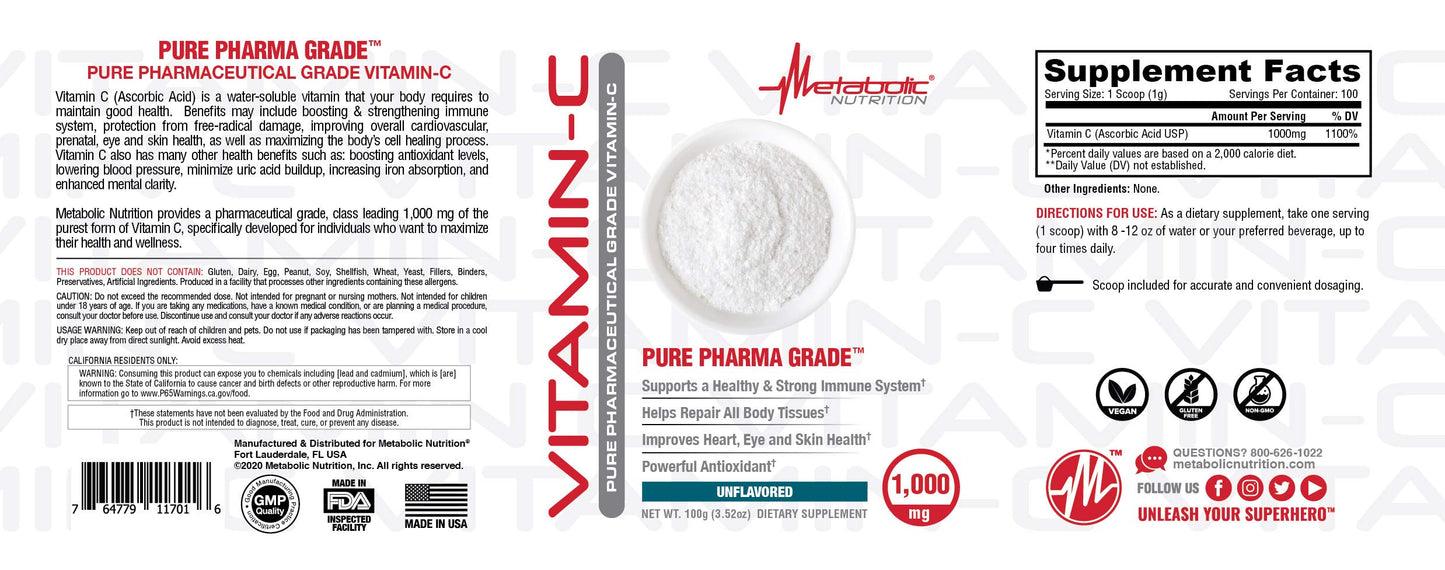 Metabolic Nutrition Vitamin C Powder 3.5274