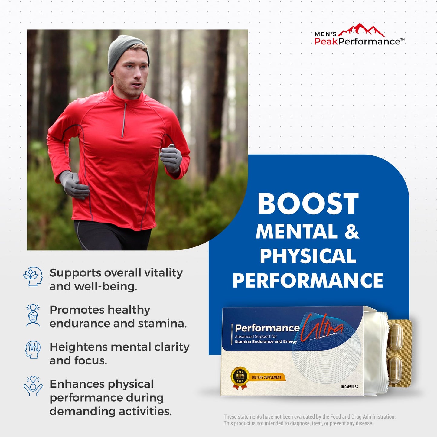 MEN'S PeakPerformance Ultimate Men’s Endurance Formula Supplement Capsule, 10 Capsules