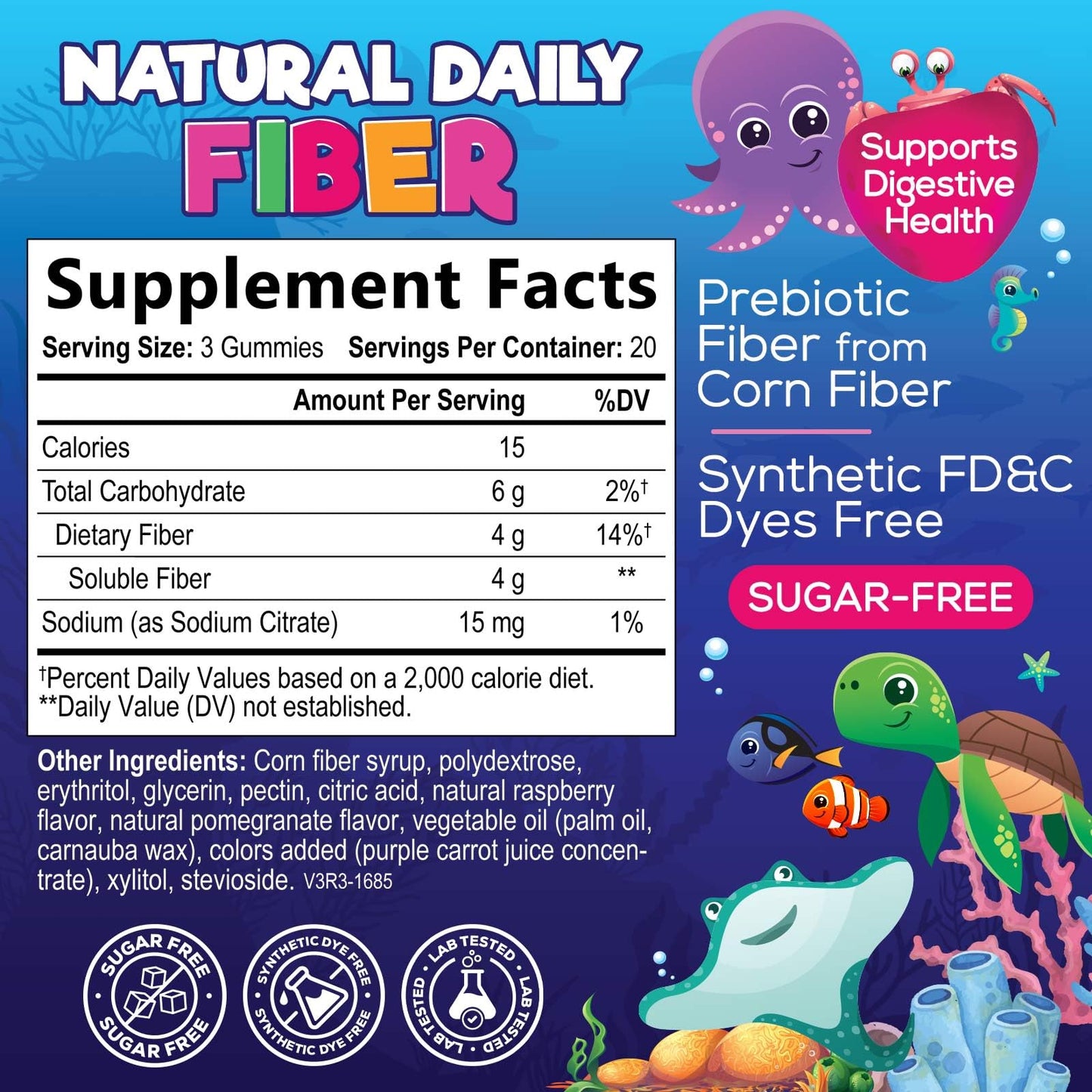 Nature's Nutrition Kids Fiber Gummies 60 Gummies