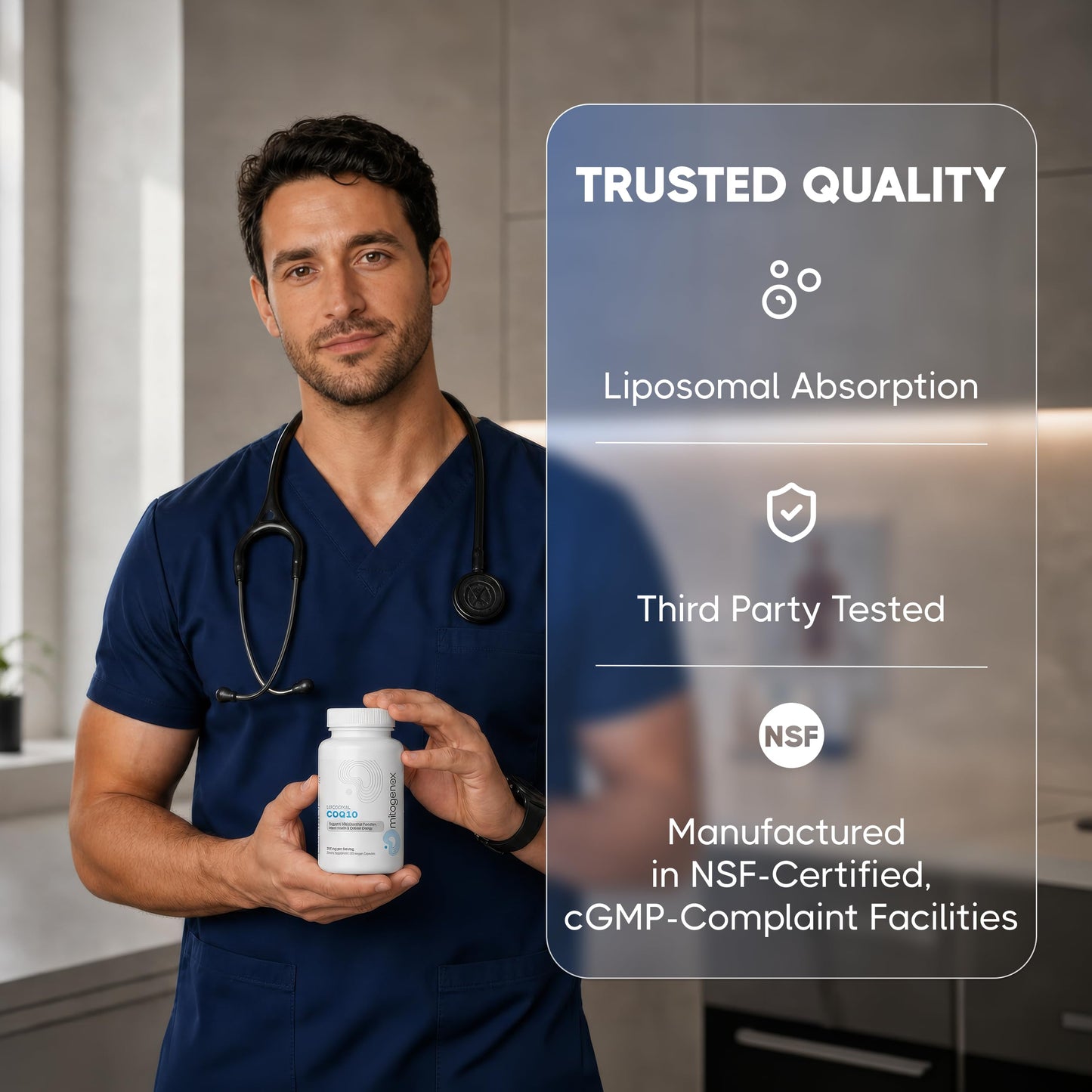 Mitogenex Liposomal CoQ10 250 mg with Vitamin E – Heart, Energy & Cellular Support – Vegan Longevity Formula, 60 Capsules