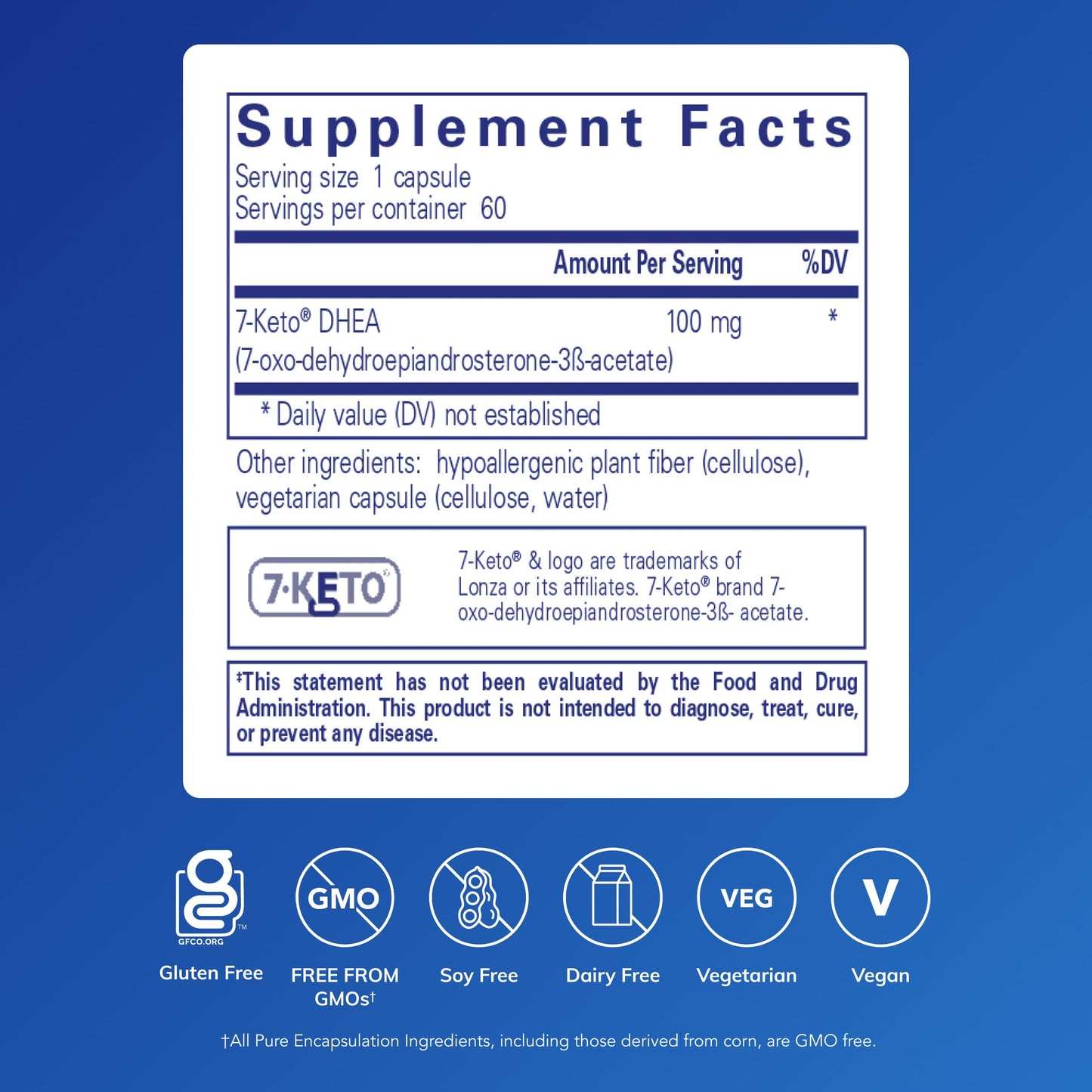 Pure Encapsulations 7-Keto DHEA 100 mg Capsule 60 Count