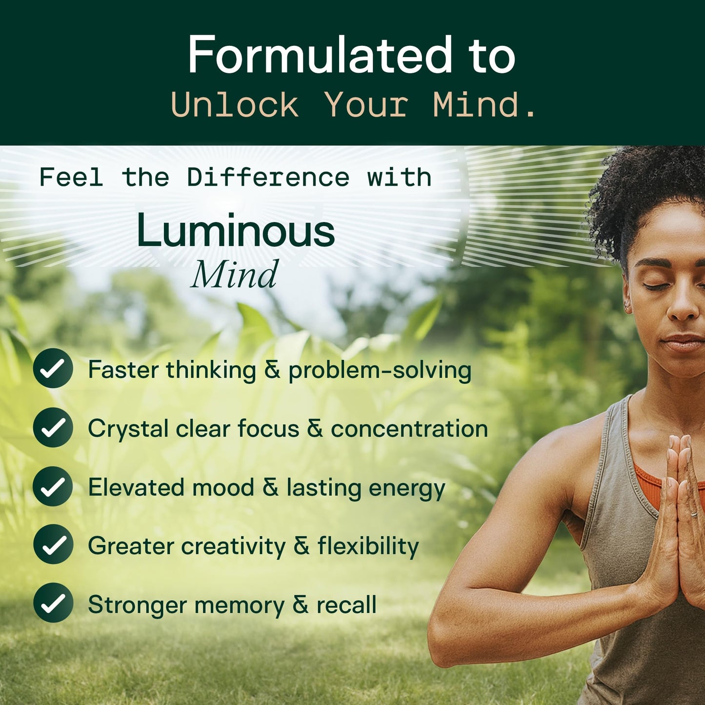Adapt Naturals by Chris Kresser Luminous Mind Nootropic Brain Supplement with Ginkgo Biloba, Bacopa and Lions Mane, 60 Capsules
