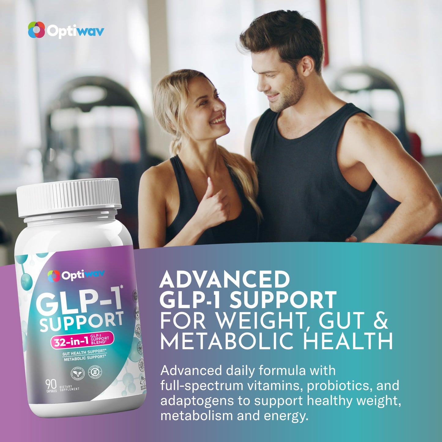 Optiwav GLP-1 Support Supplement for Weight Loss Capsule 90 Count
